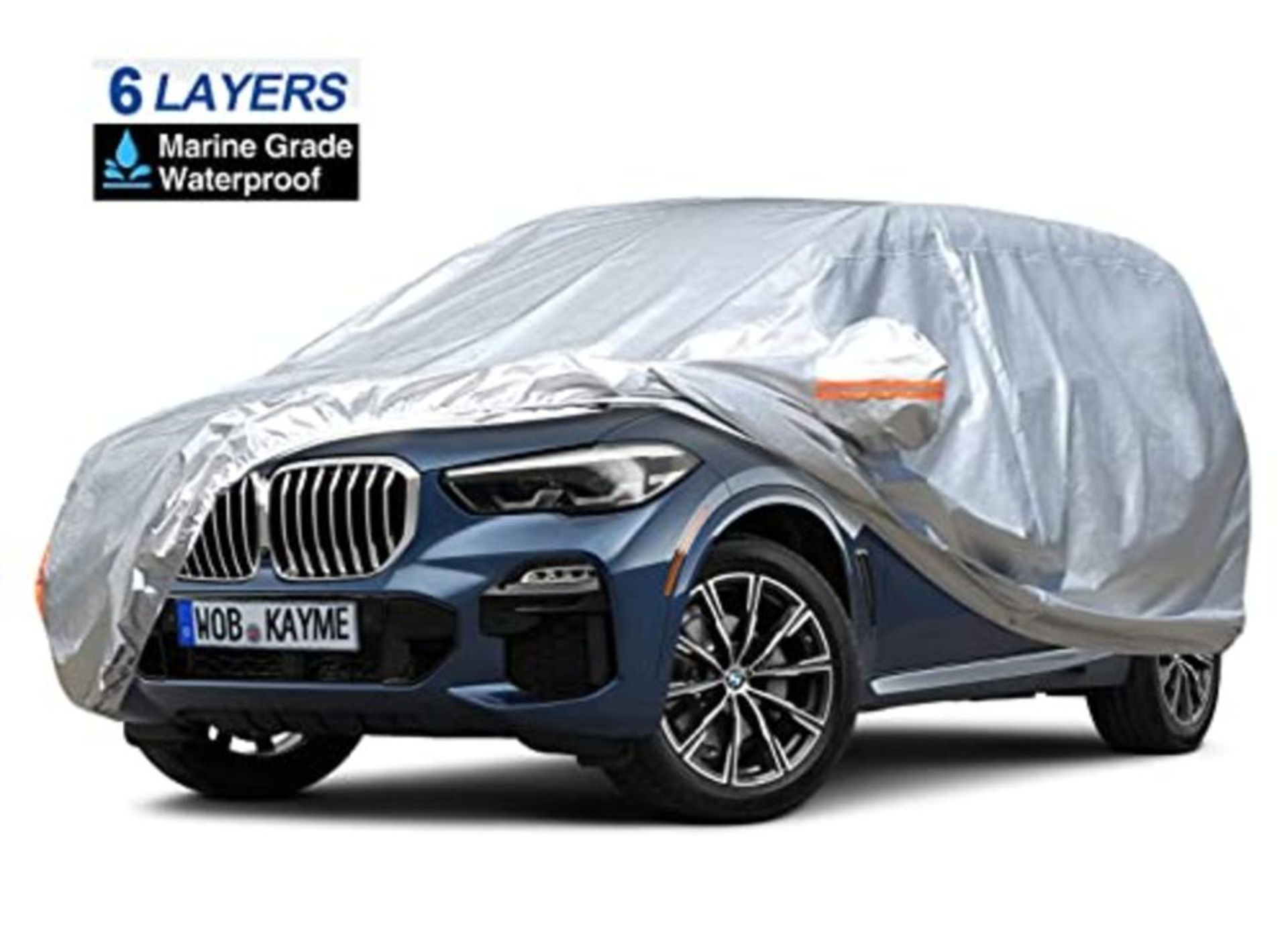 RRP £52.00 kayme 6 Layers Car Cover Waterproof Breathable Full Car Cover for Rain Sun Dust Protec