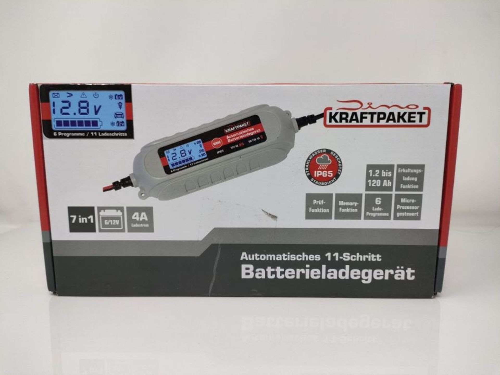 Dino KRAFTPAKET 136311 4A-6V/12V Batterieladegerät mit Batterietester IP65 für KFZ A - Image 2 of 3