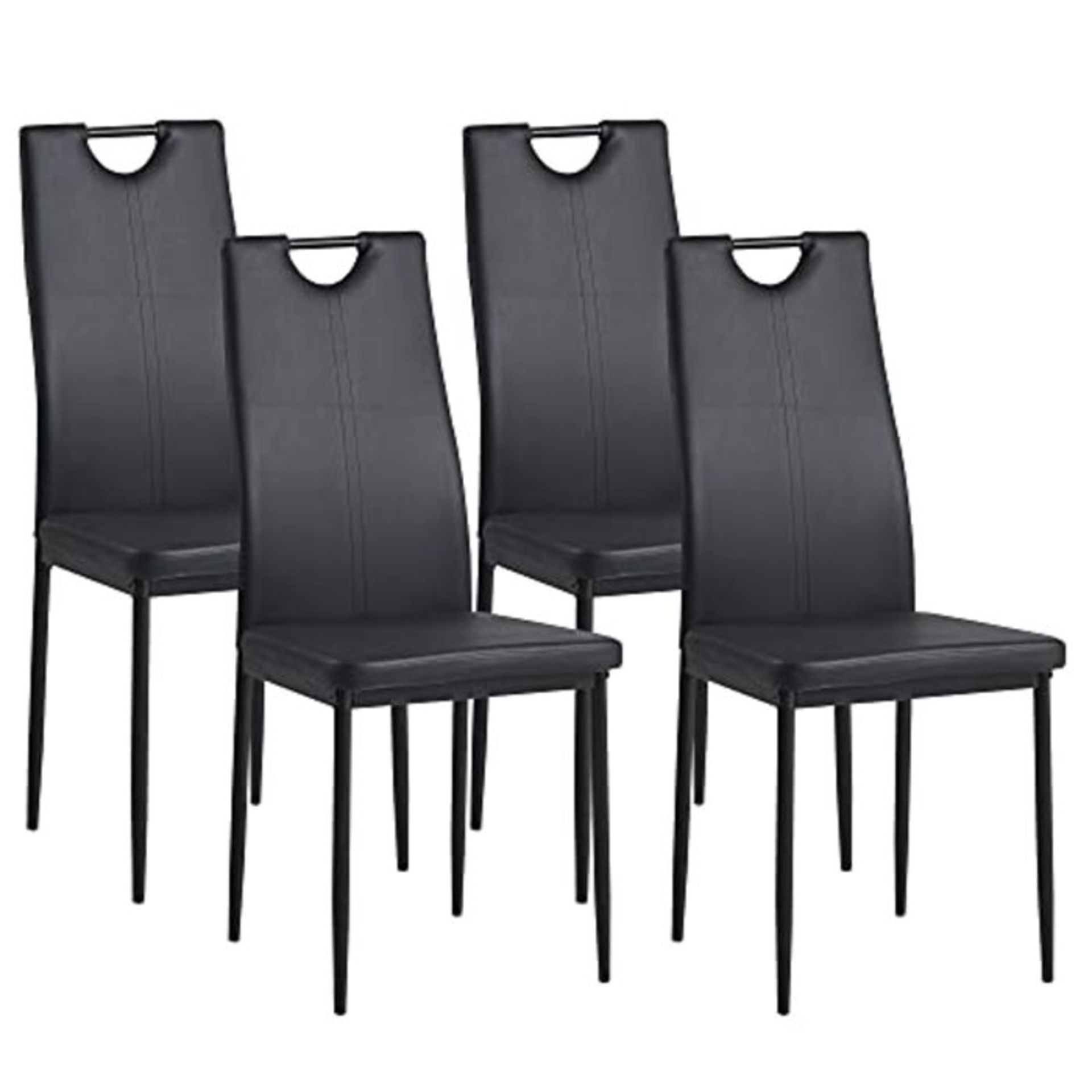 RRP £99.00 ALBATROS EsszimmerstÃ¼hle 4er Set Salerno, Schwarz - Edles Italienisches Design, Kun