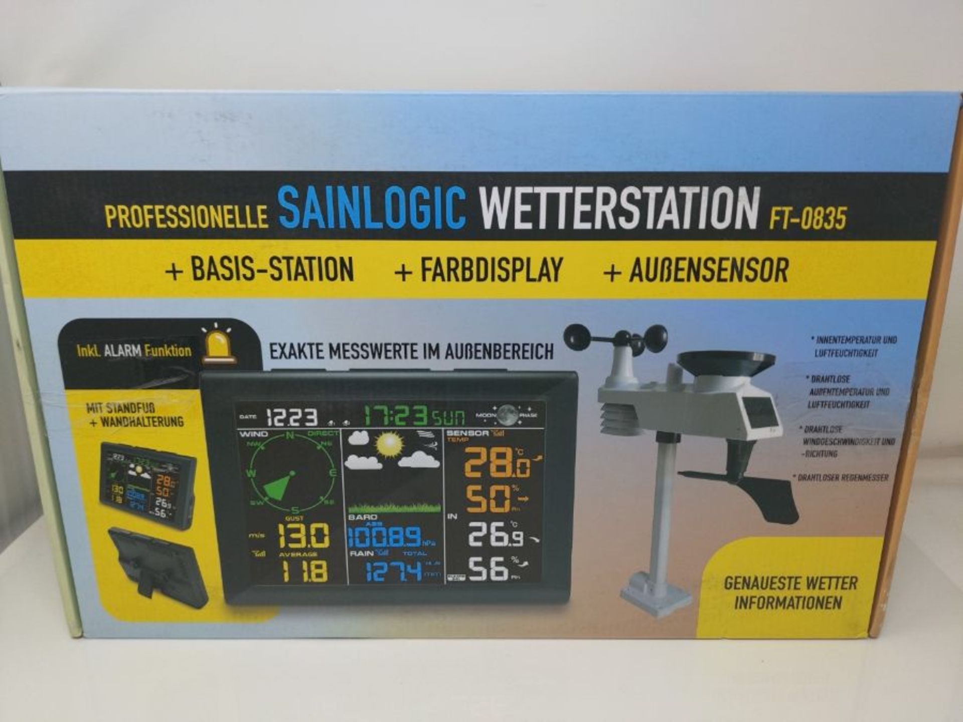 RRP £129.00 sainlogic FT0835 wireless weather station with outdoor sensor, 8-in-1 wireless weather - Image 2 of 3