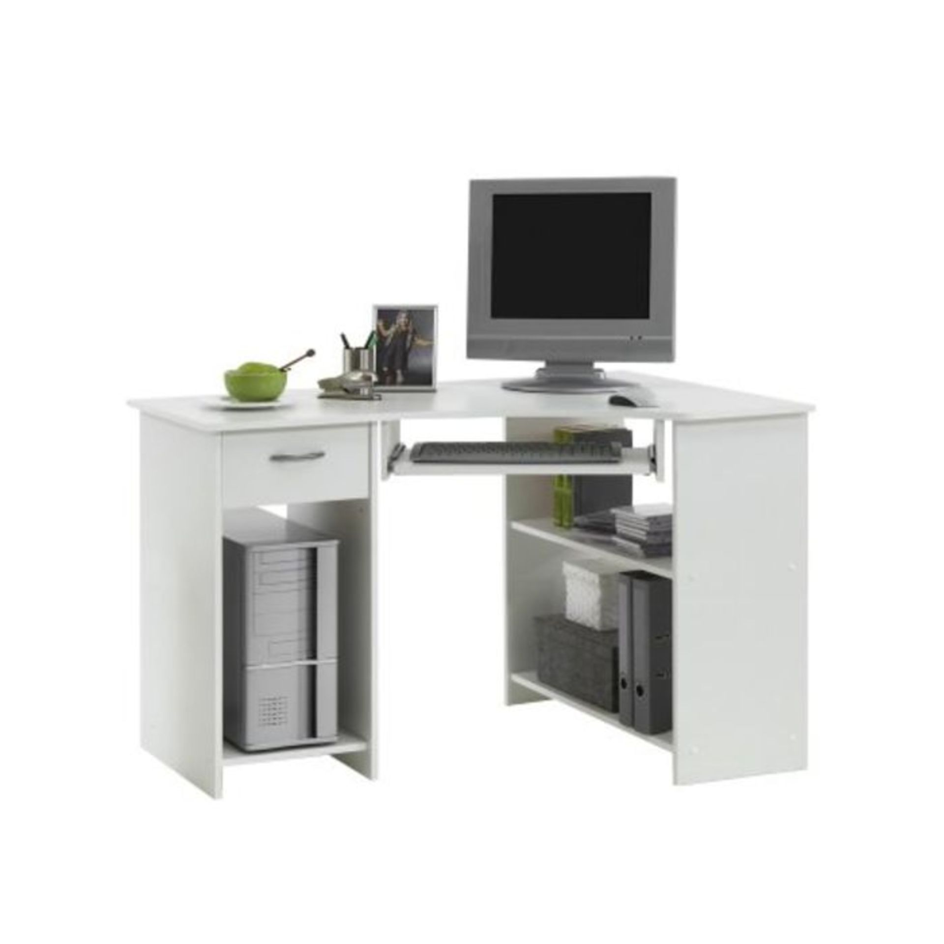 RRP £86.00 FMD 350-001_we Felix 1 Bureau d'Angle avec Tiroir Blanc