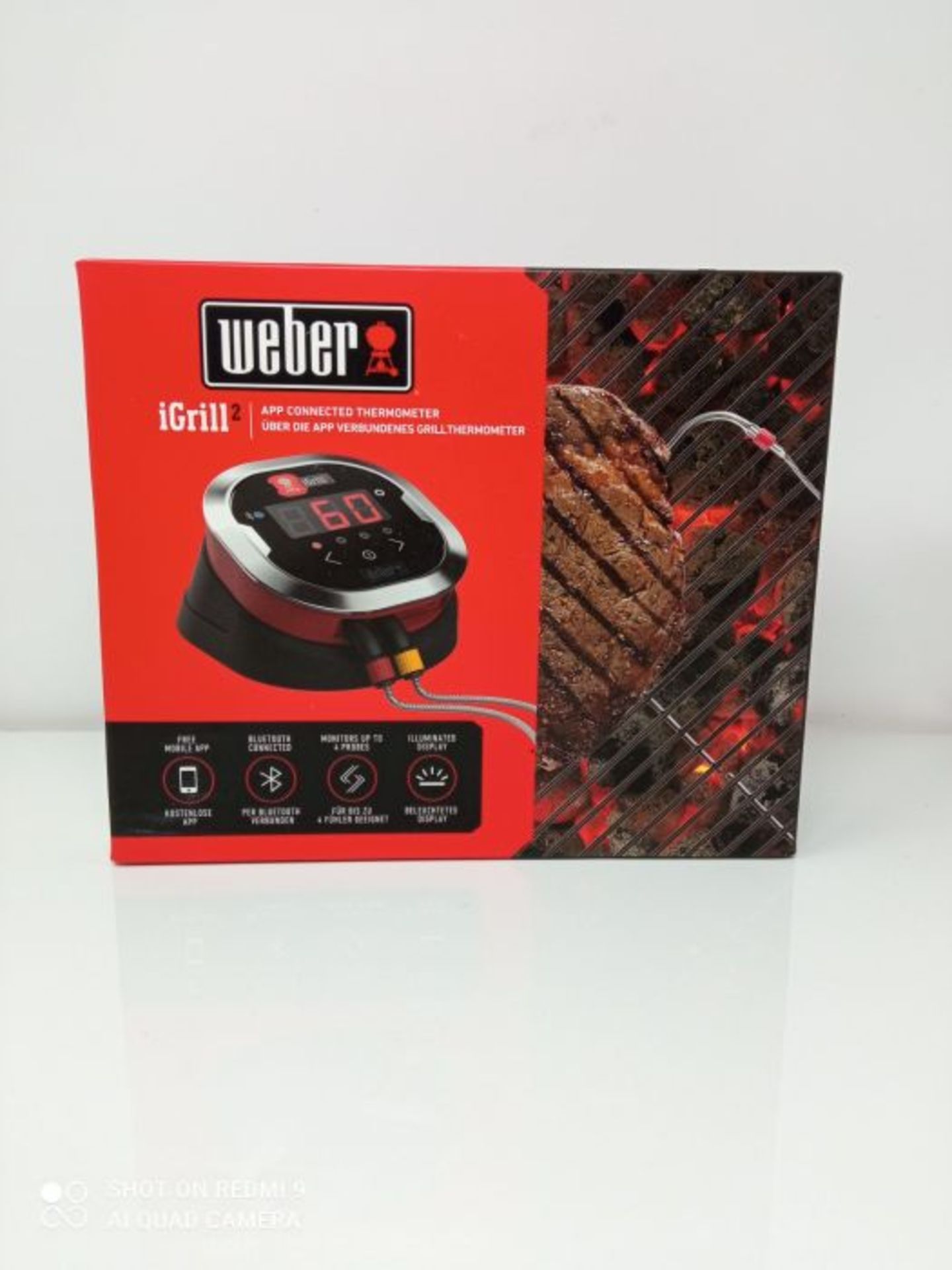 RRP £99.00 Weber 7221 iGrill 2 Bluetooth Grill-Thermometer, 3.2 x 10.8 x 5.0 cm - Image 2 of 3