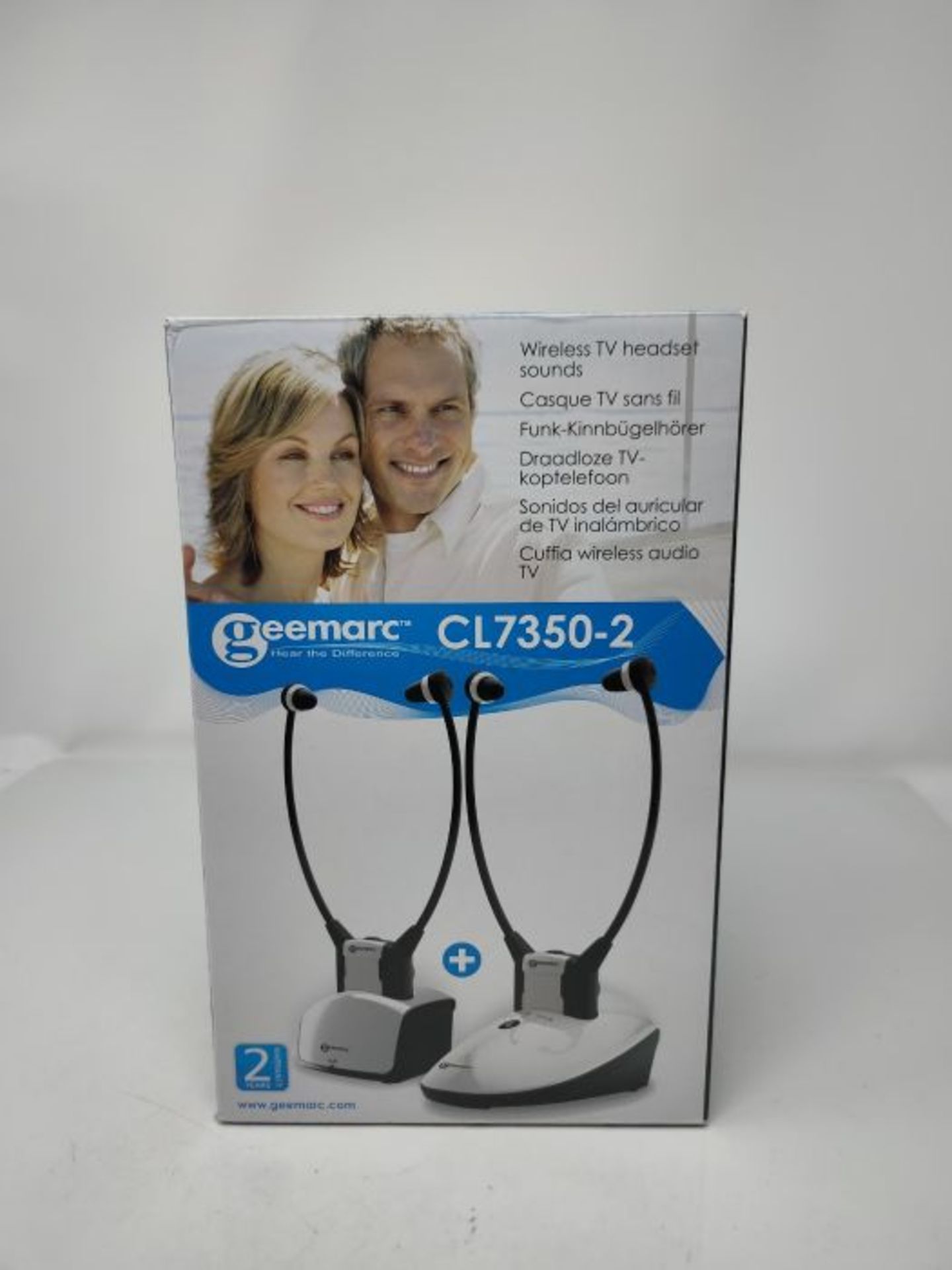 RRP £149.00 Geemarc PACK DUO CASQUES TV HAUTE FREQUENCE SANS FIL CL7350 DUO +125db AVEC AMPLIFICAT - Image 2 of 3