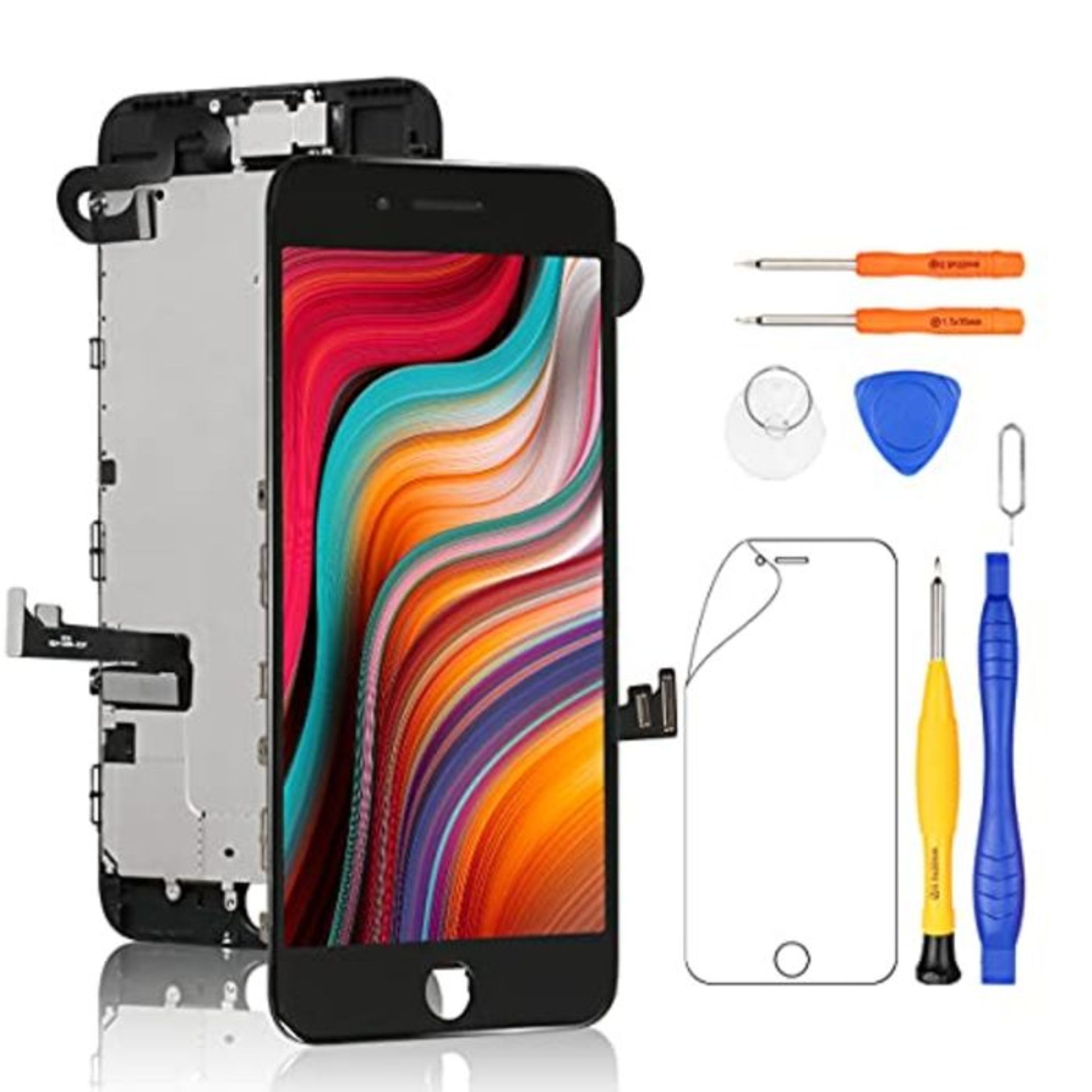Yodoit for iPhone 7 Plus Screen Replacement Black With Front Camera, Earpiece Speaker,