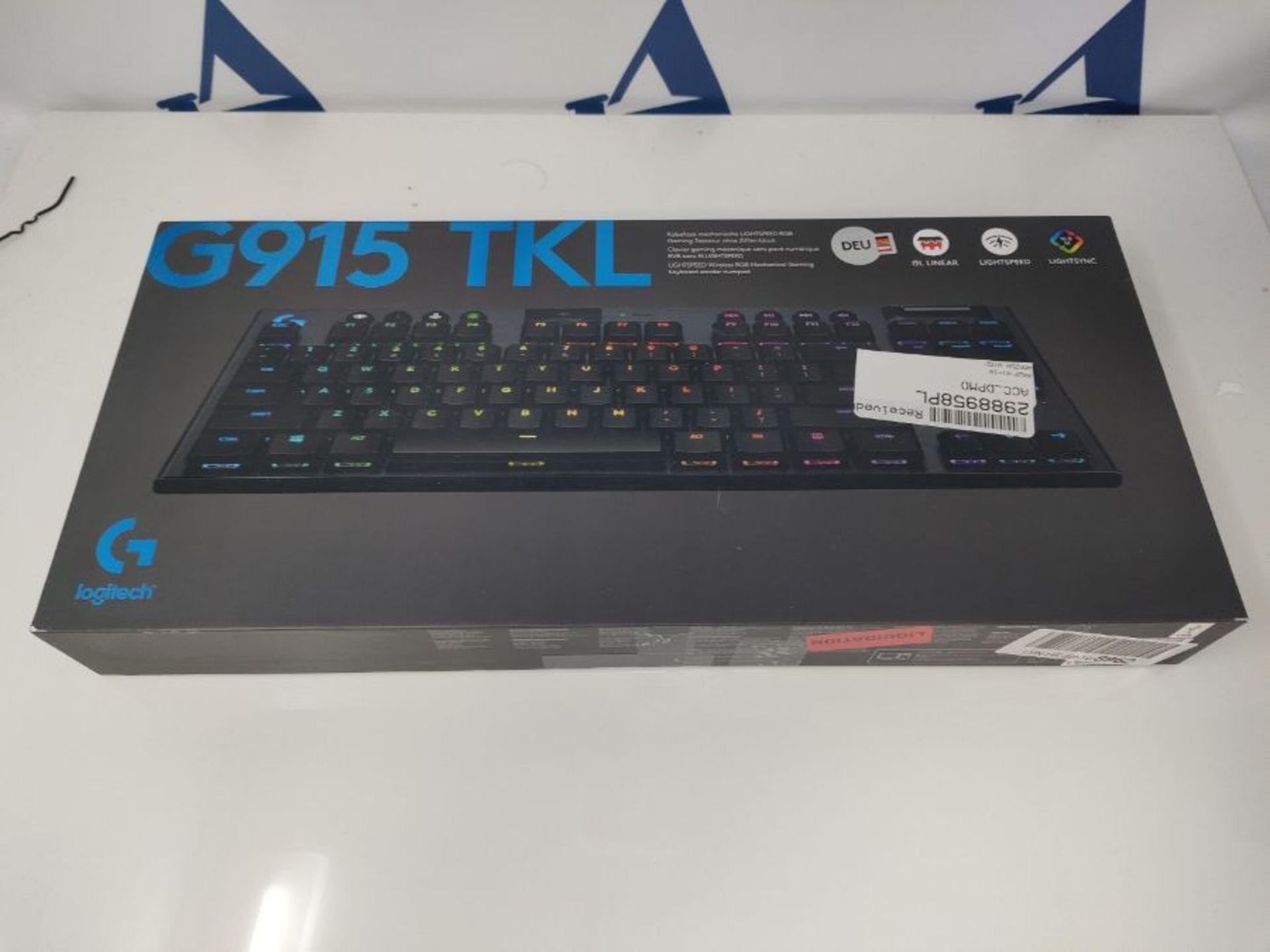 RRP £180.00 Logitech G G915 TKL keyboard Bluetooth QWERTZ German Black - Image 2 of 3