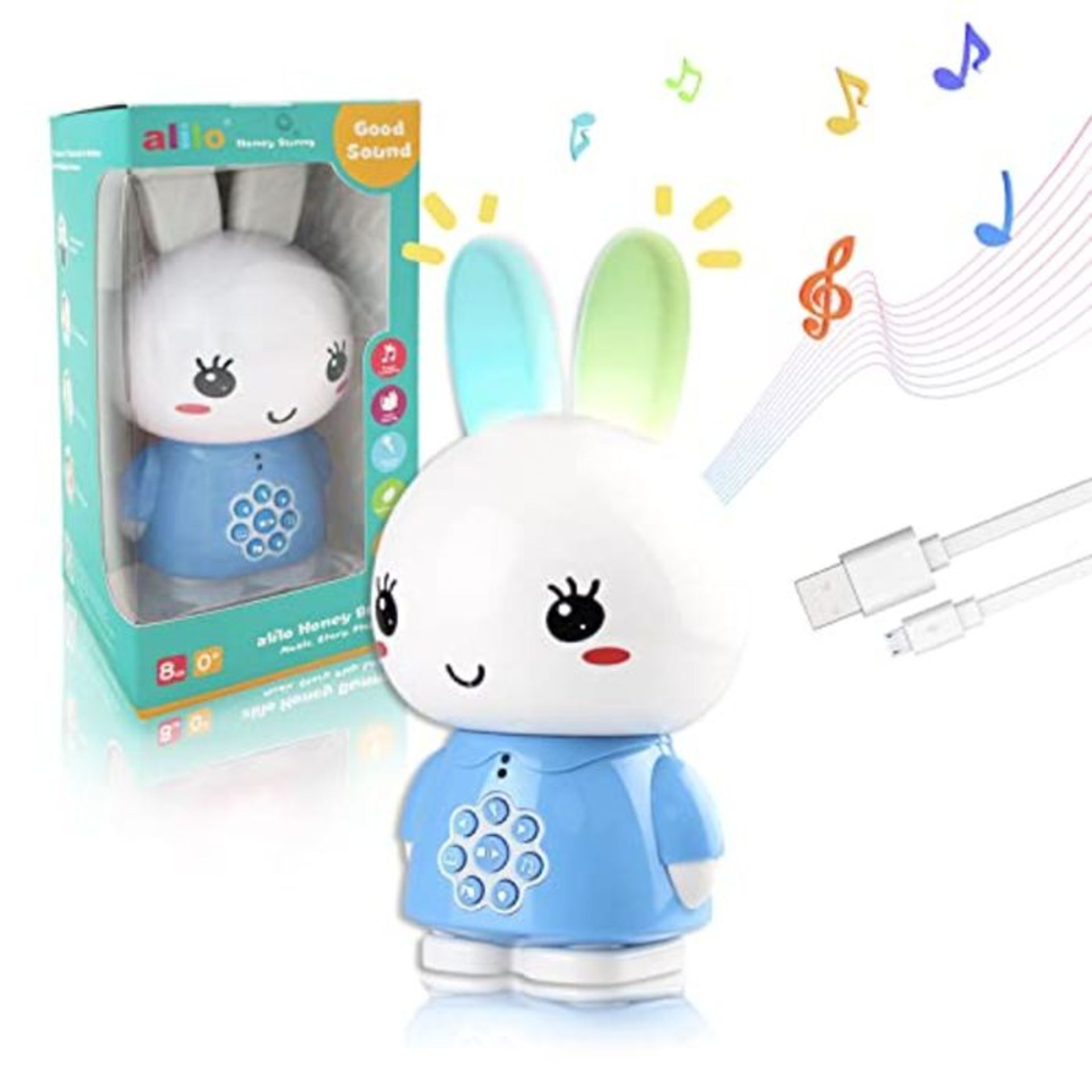 RRP £59.00 Alilo Honey Bunny Rabbit Interactive Night Light with Sound Blue