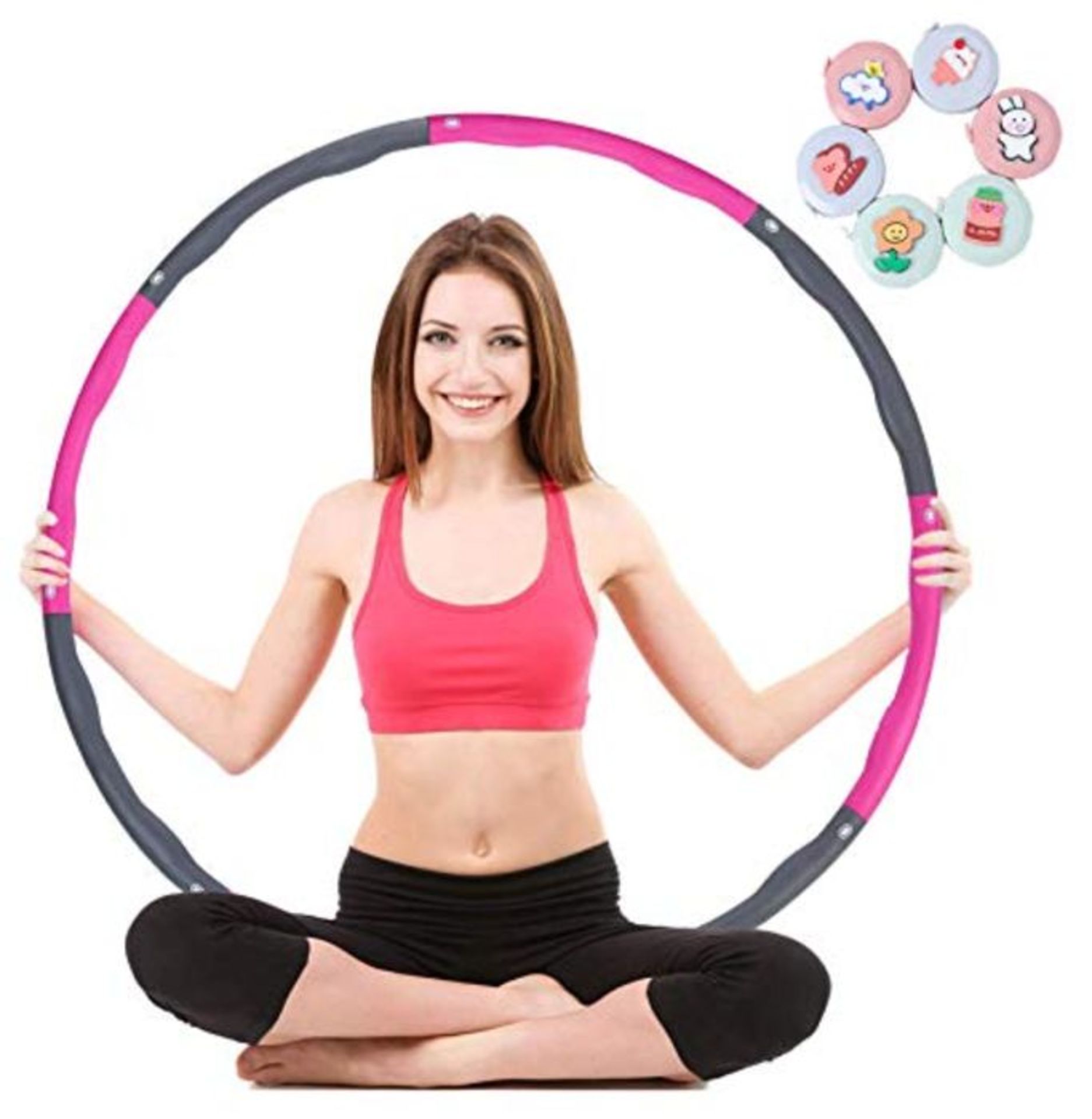 XHTANG Hula Hoop, Hula Hoop Which Can Be Used For Weight Loss And Massage, 8 Segments,