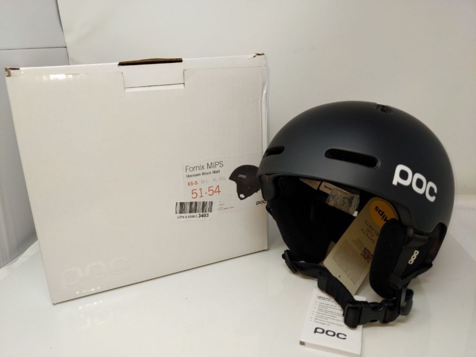 RRP £172.00 POC Fornix MIPS, Casco da Sci Unisex Adulto, Uranium Black Matt, XS-S (50-56cm) - Image 2 of 2