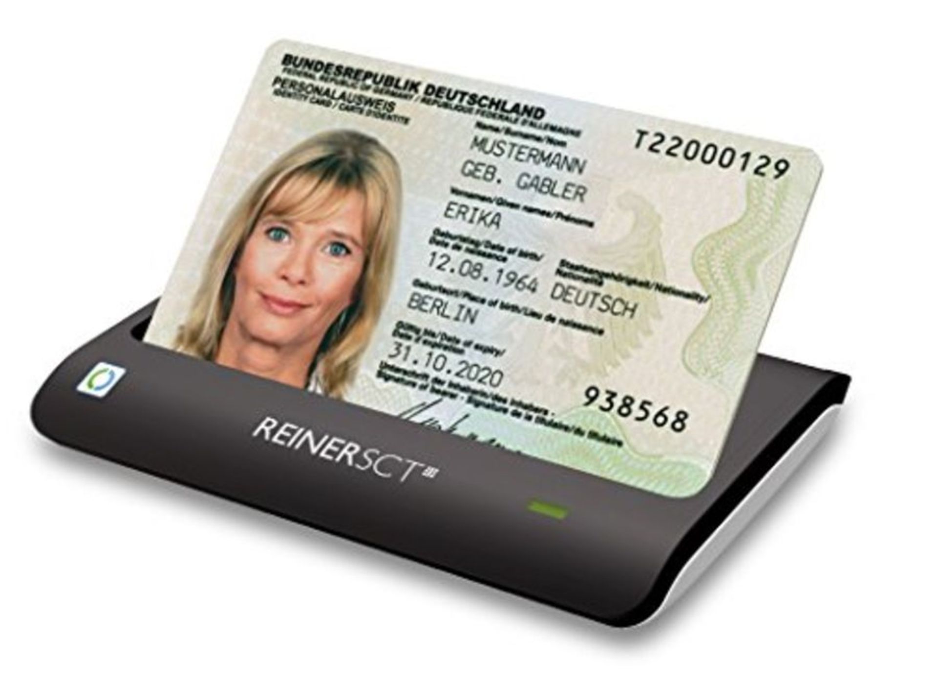 Reiner SCT cyberJack RFID Basis nPA Smart Card Reader eID BSI-Certified with loginCard