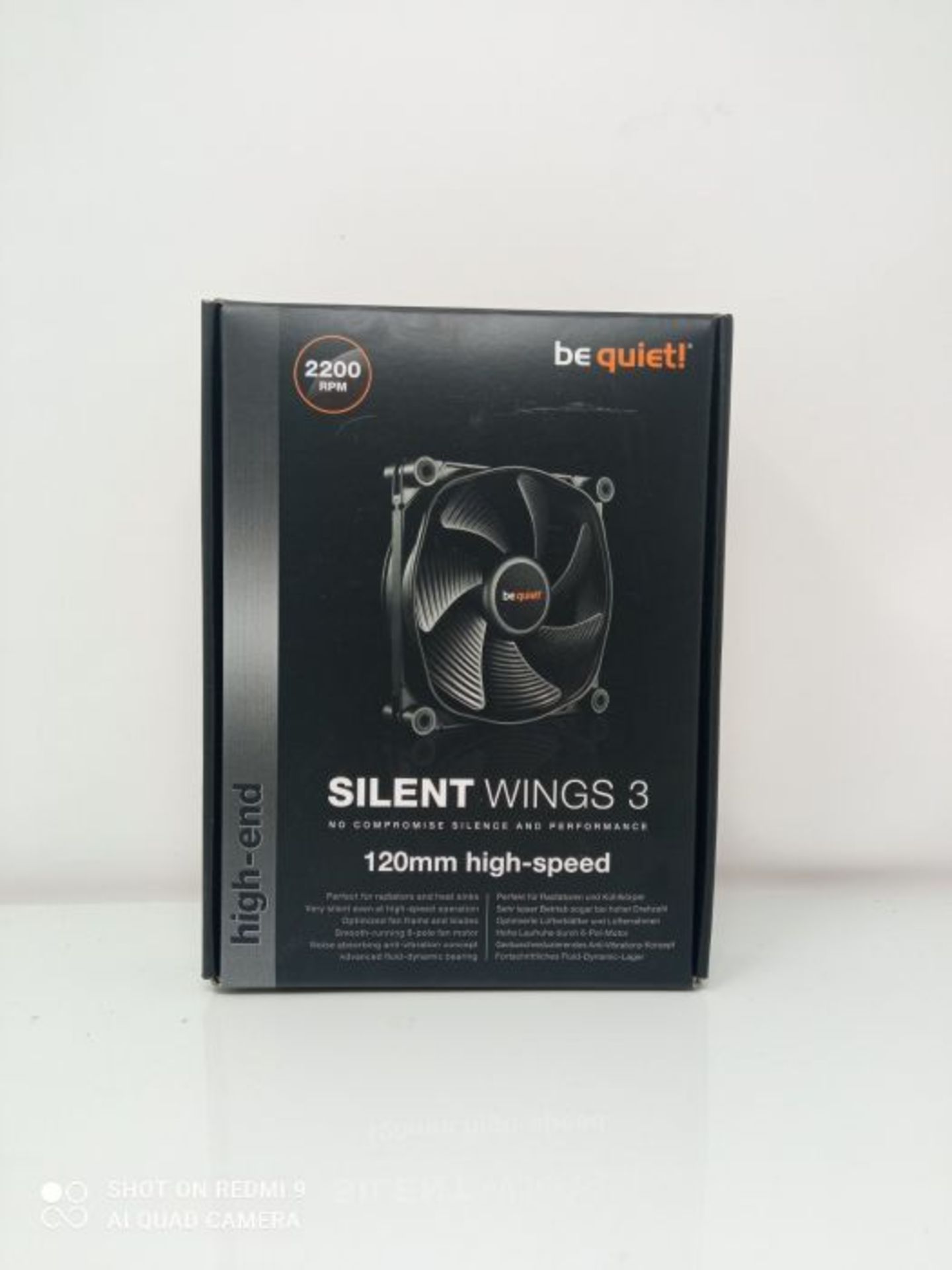 Bequiet BL068 Wings 3 120 mm Hi-Speed PC Case Fan - Black - Image 2 of 3