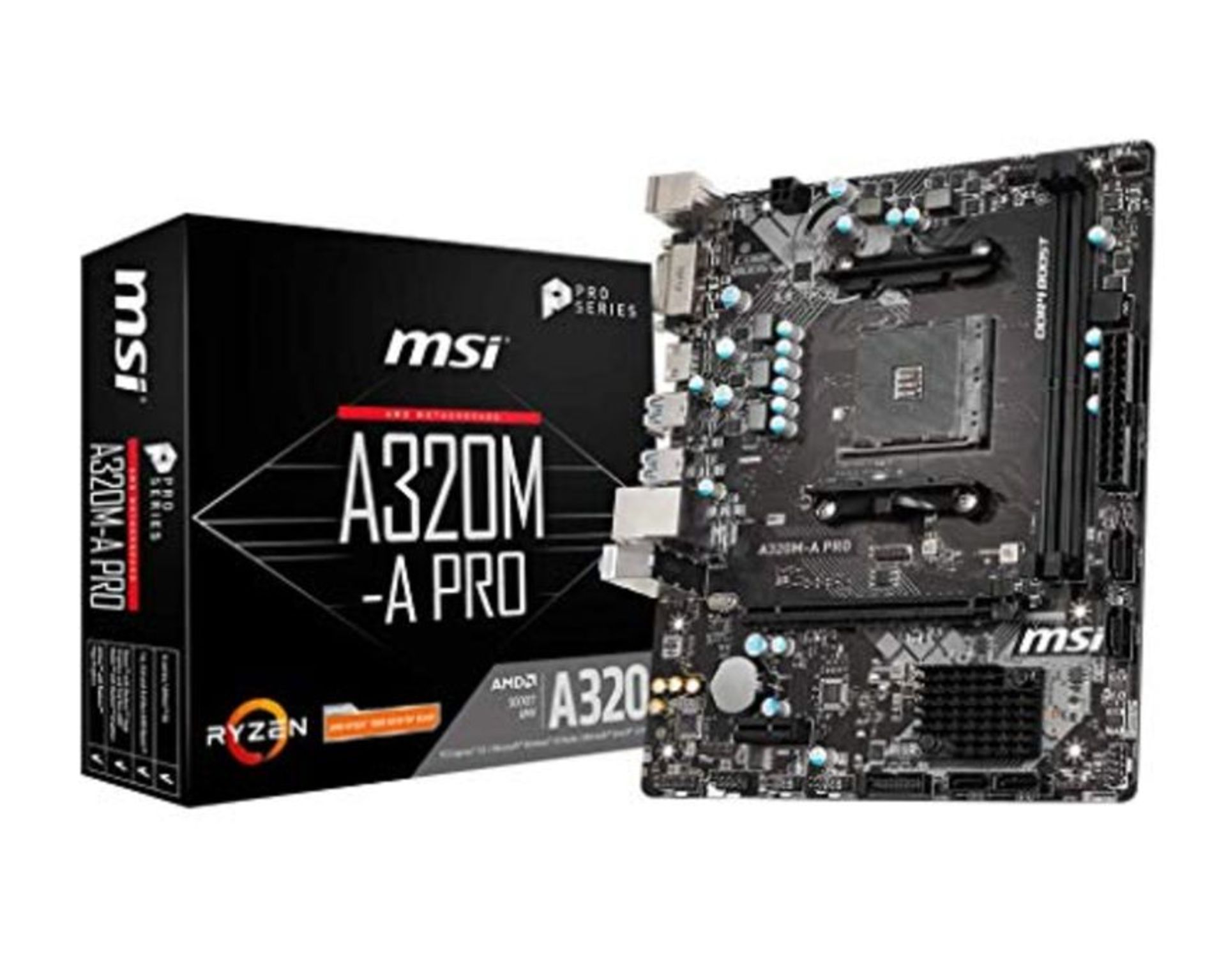 RRP £75.00 MSI ProSeries AMD A320 1st, 2nd, 3rd Gen Ryzen Compliant AM4 DDR4 HDMI DVI USB 3 Micro