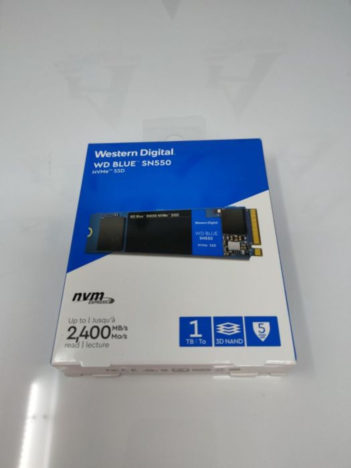 RRP £150.00 WD Blue SN550 1TB High-Performance M.2 PCIe NVME SSD, with up to 2,400MB/s read speed - Image 2 of 3