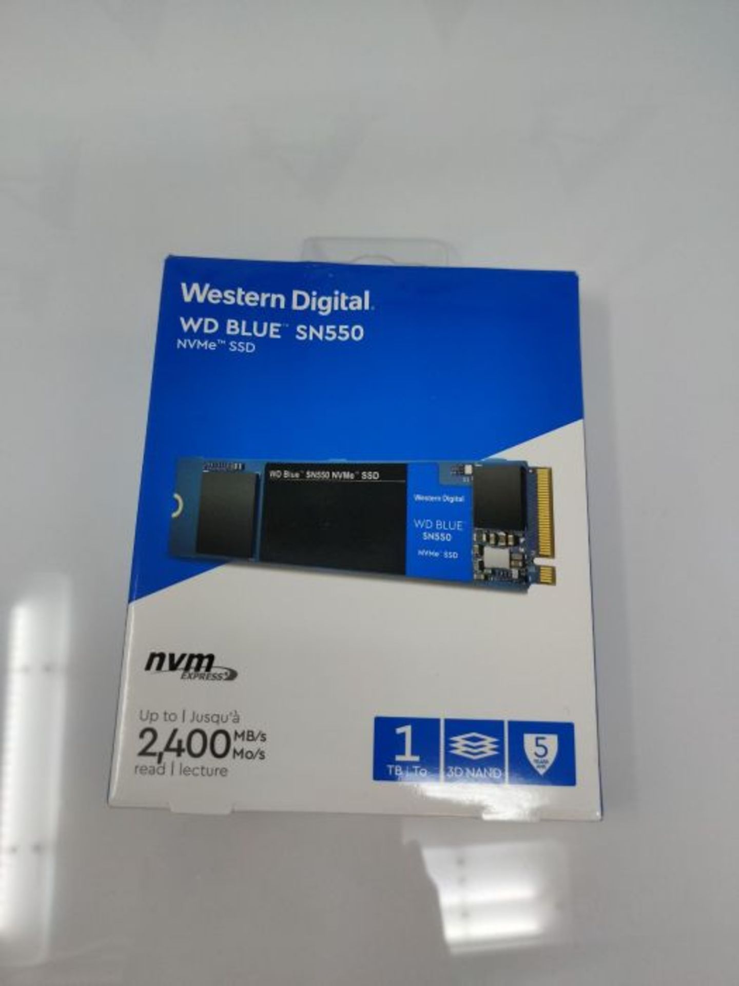 RRP £146.00 WD Blue SN550 1TB High-Performance M.2 PCIe NVME SSD, with up to 2,400MB/s read speed - Image 2 of 3