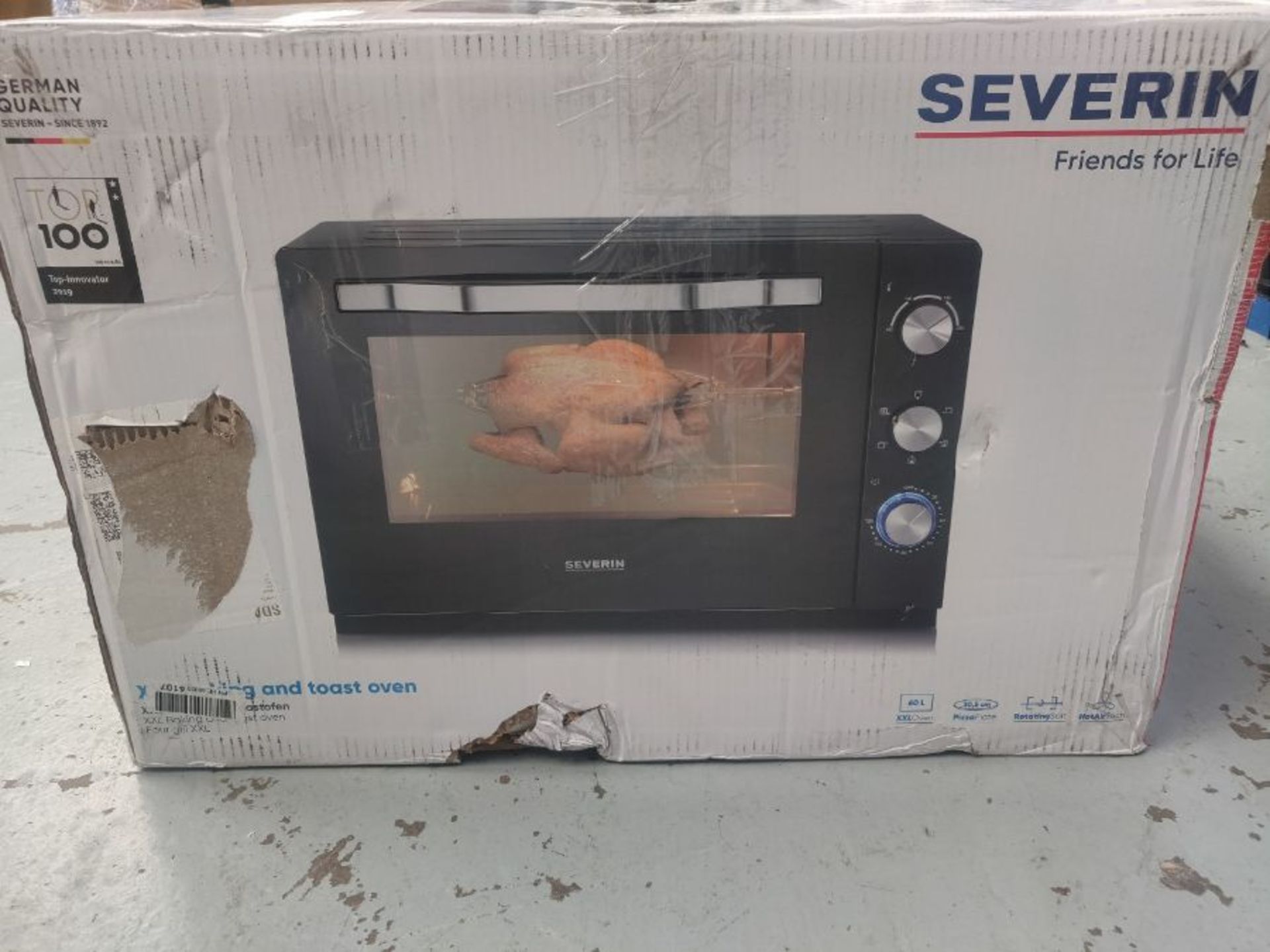 RRP £170.00 Severin TO 2066 toaster oven 60 L Black Grill 2200 W TO 2066, 60 L, Black, Freestandin - Image 2 of 3