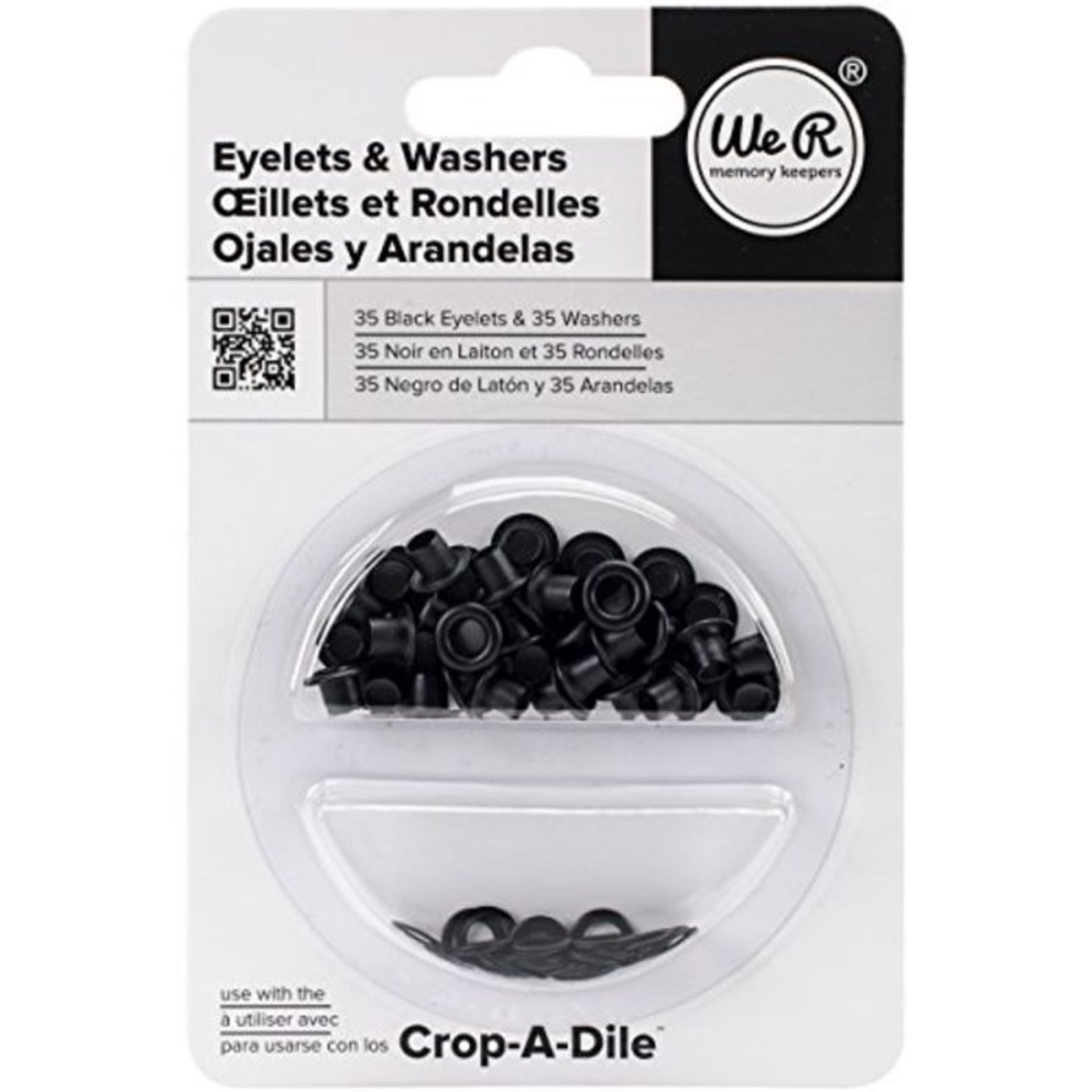 We R Memory Keepers Eyelets & Washers Standard-Black 70/Pkg, Pieces