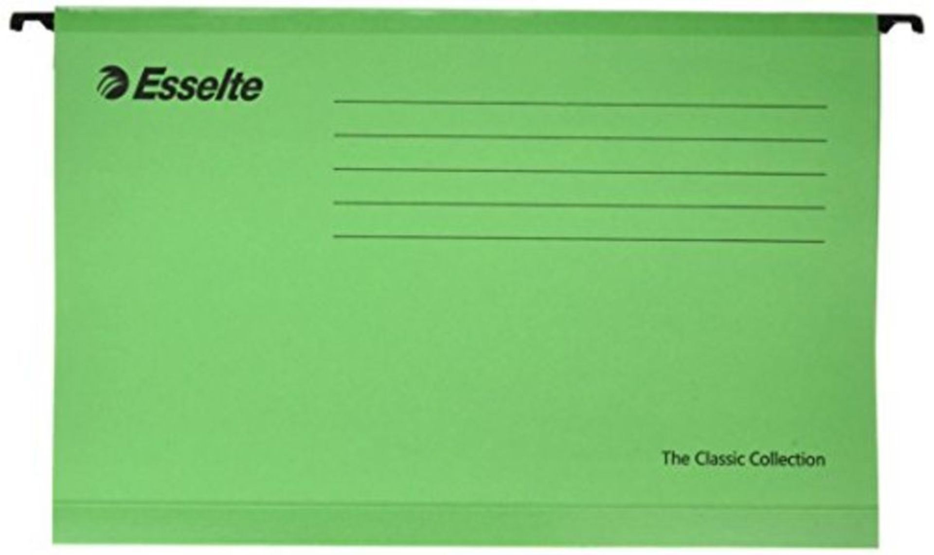 Esselte 90337 Classic Reinforced Suspension File, Foolscap, Tabs Included, Green, Pack