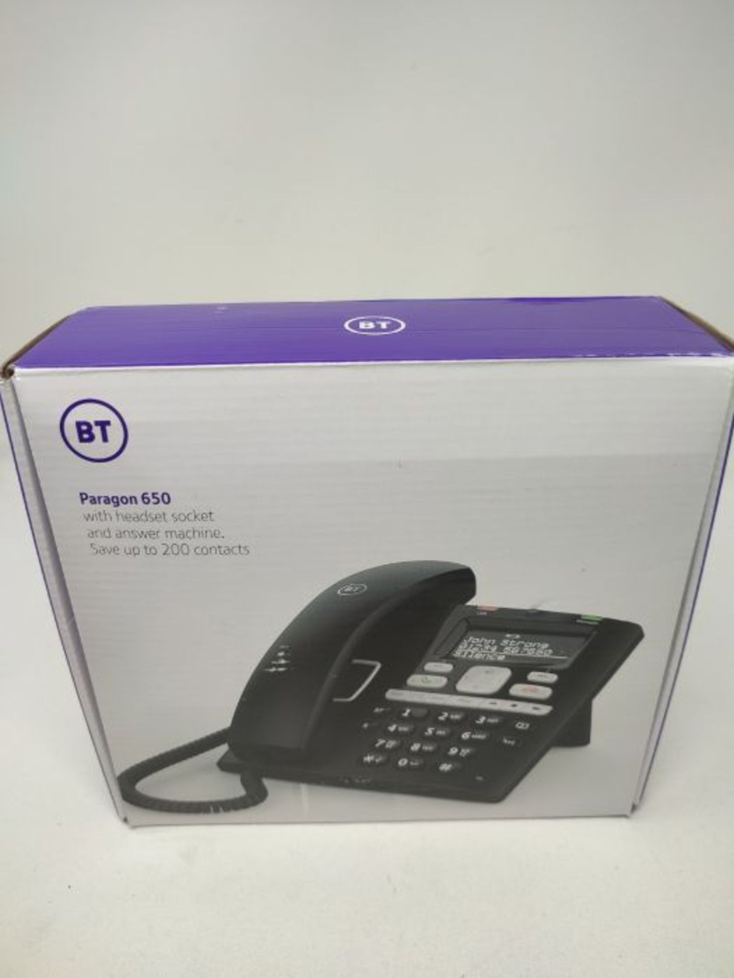 RRP ?60.00 BT Paragon 650 Telephone Corded Answer Machine 200 Memories SMS Caller Inverse Display - Image 2 of 3