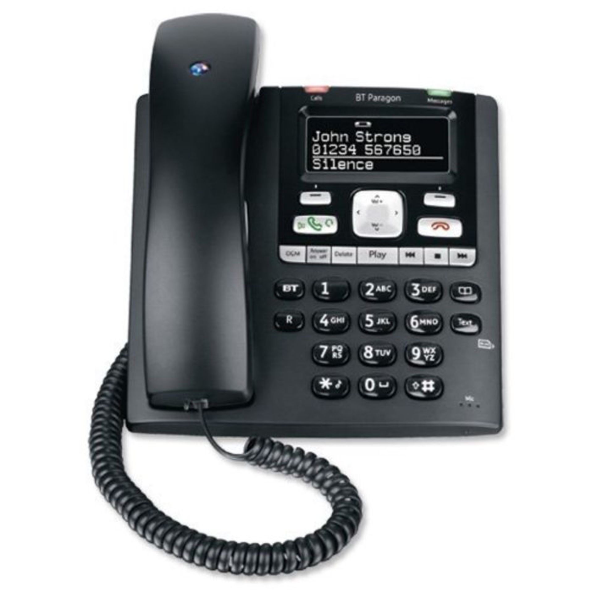 RRP ?60.00 BT Paragon 650 Telephone Corded Answer Machine 200 Memories SMS Caller Inverse Display