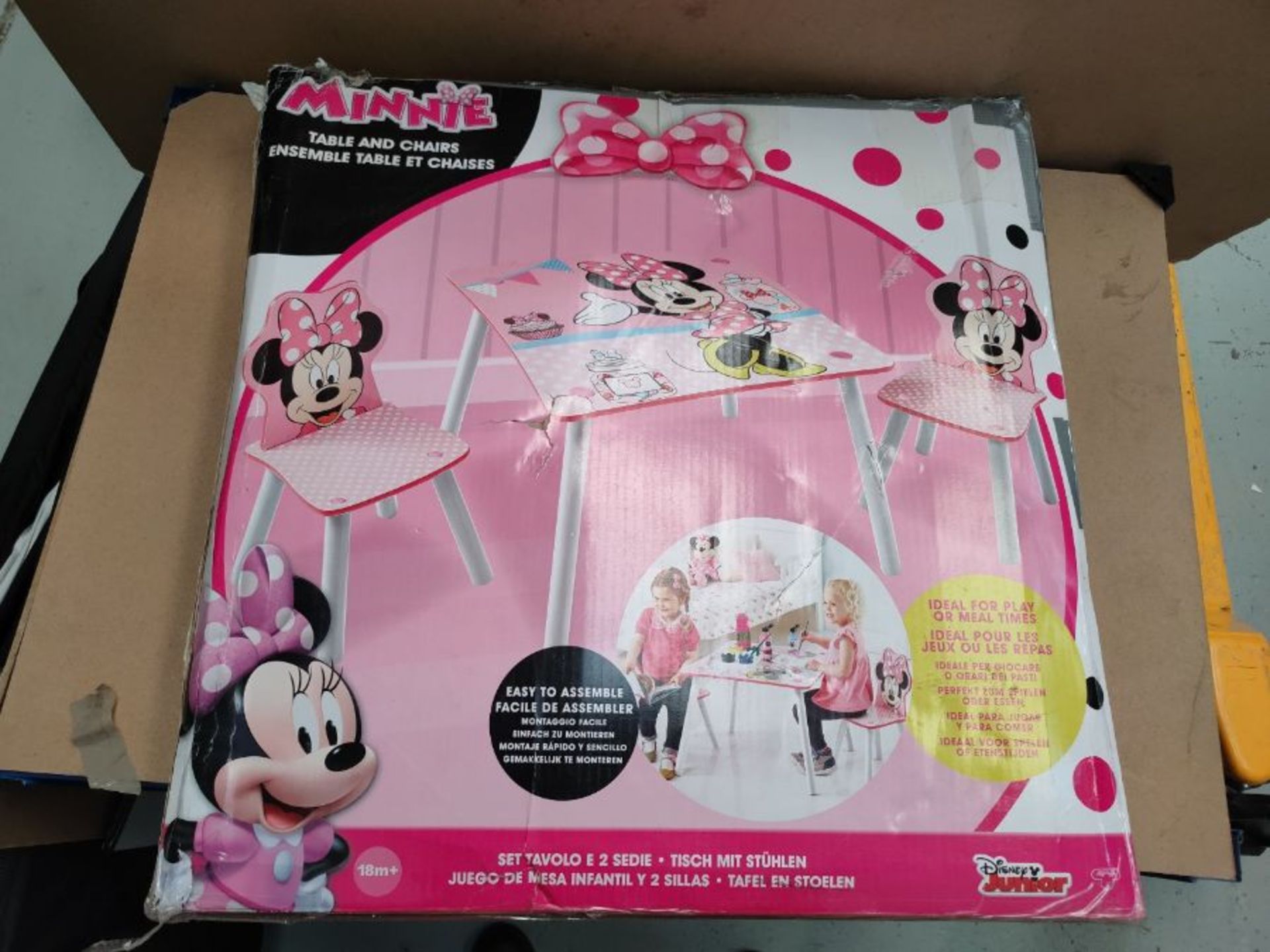 RRP £54.00 Disney Minnie Mouse Kids Table and 2 Chair Set by HelloHome - Image 2 of 3