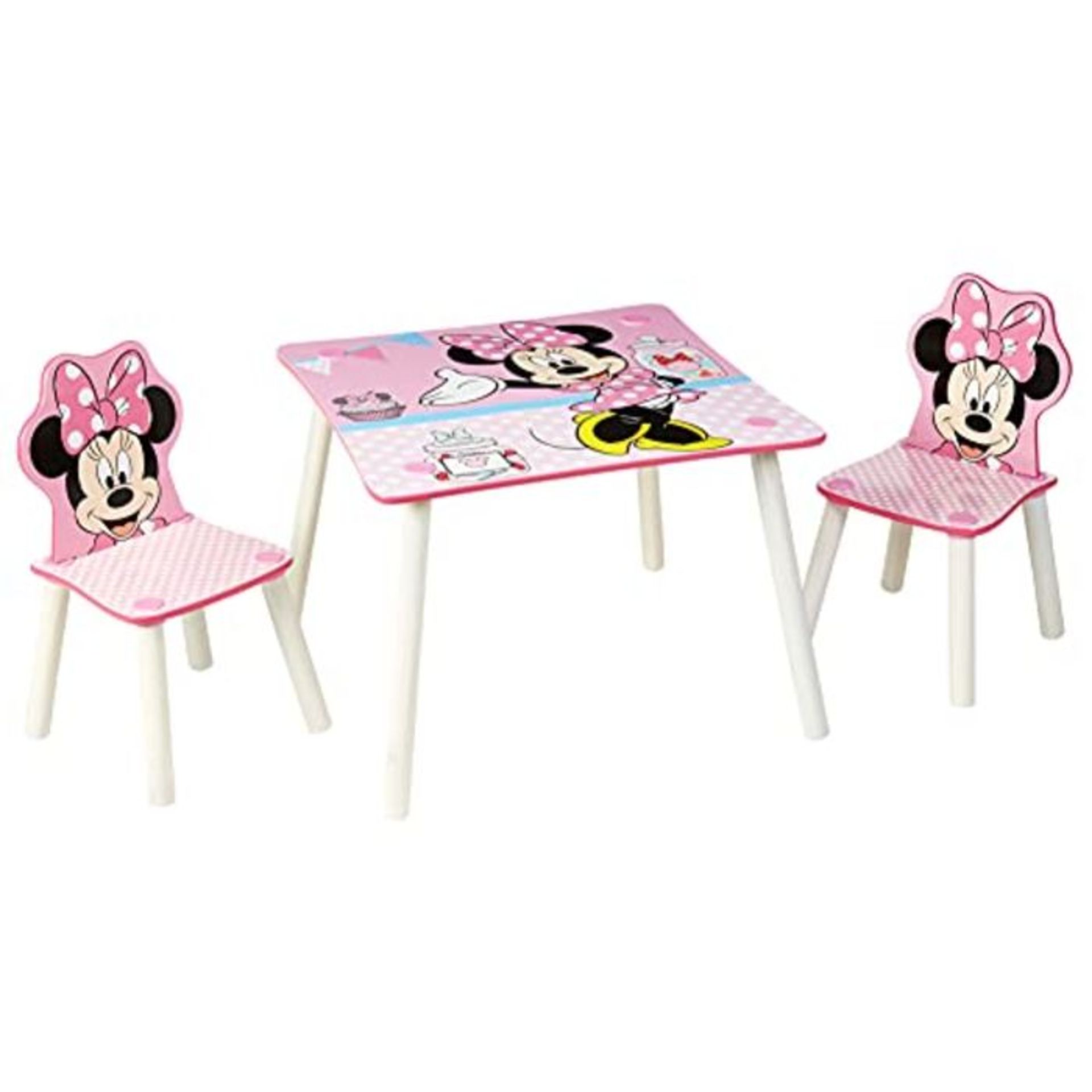 RRP £54.00 Disney Minnie Mouse Kids Table and 2 Chair Set by HelloHome