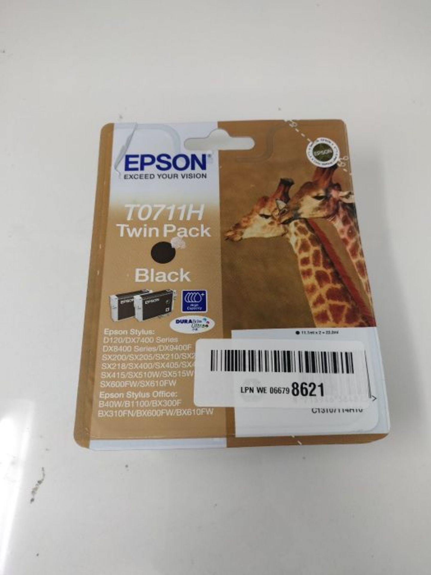 Epson Original T0711H High Capacity Black Ink Cartridge Twin Pack, Genuine, Amazon Das - Image 2 of 3