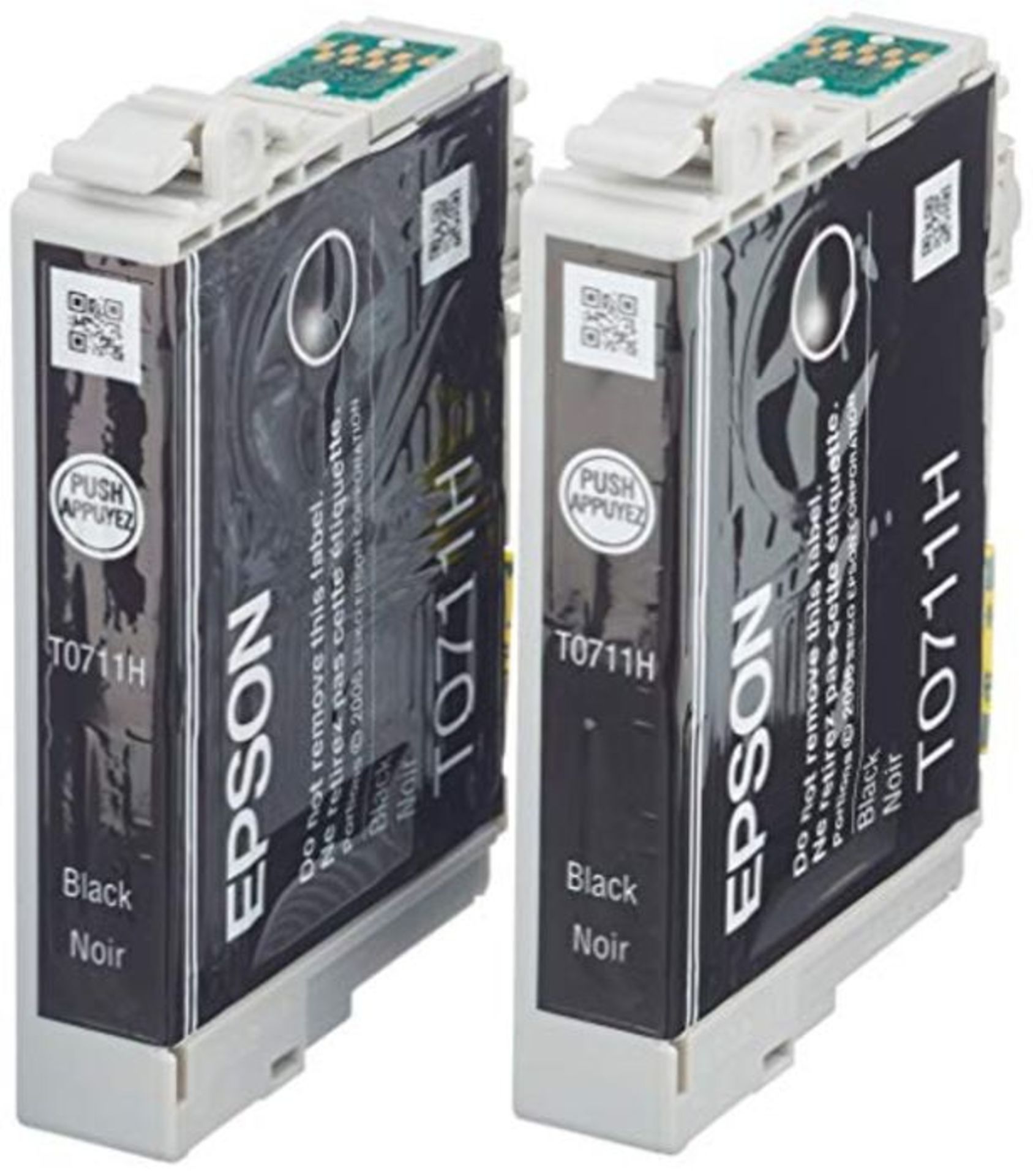 Epson Original T0711H High Capacity Black Ink Cartridge Twin Pack, Genuine, Amazon Das