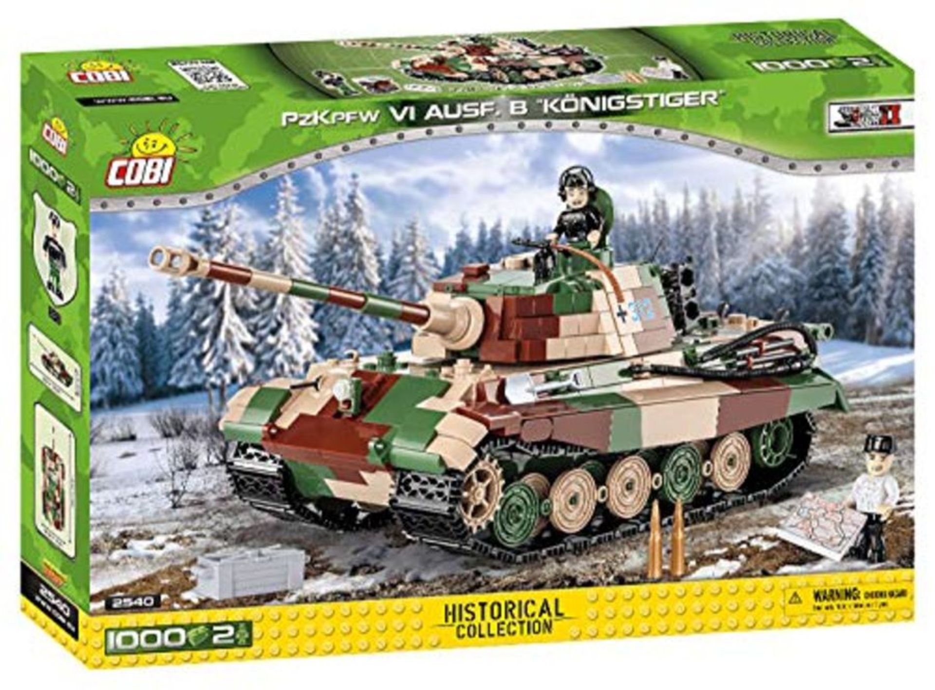 RRP £55.00 COBI 2540 PzKpfw VI Ausf. B Königstiger Building Blocks, green,brown,beige