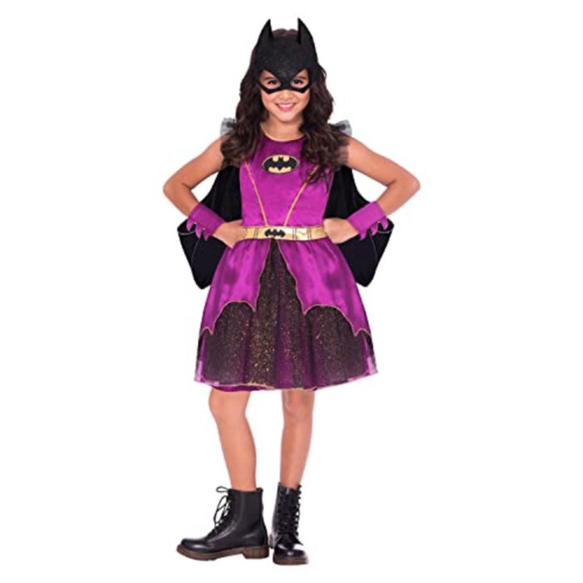 Amscan 9906297EU Purple Batgirl Classic Costume-Age 4-6