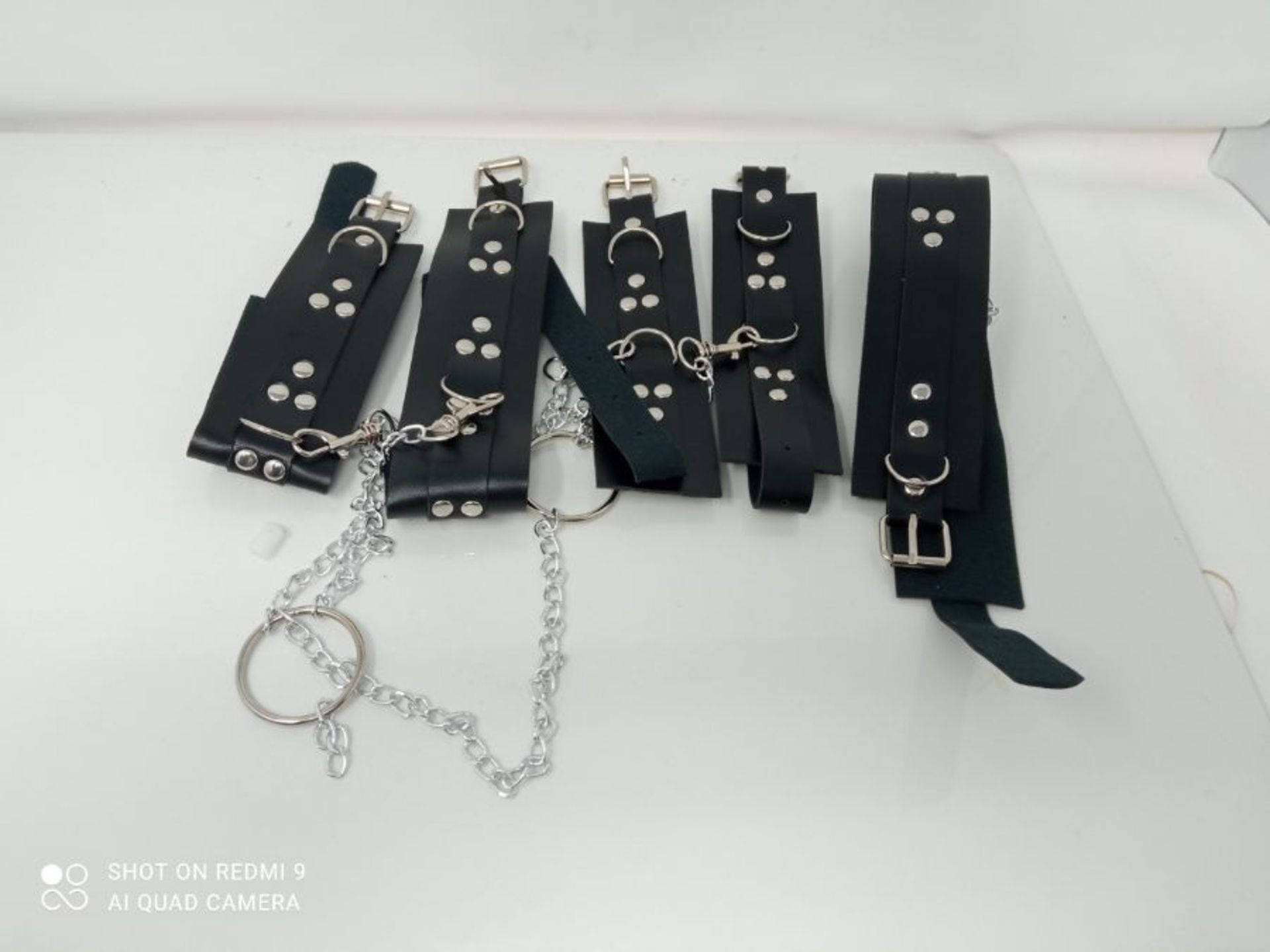 BIAOQINBO Sex Bondage Sets, BDSM Kit Fesselset Sexspielzeug mit 4 Handschellen Halsban