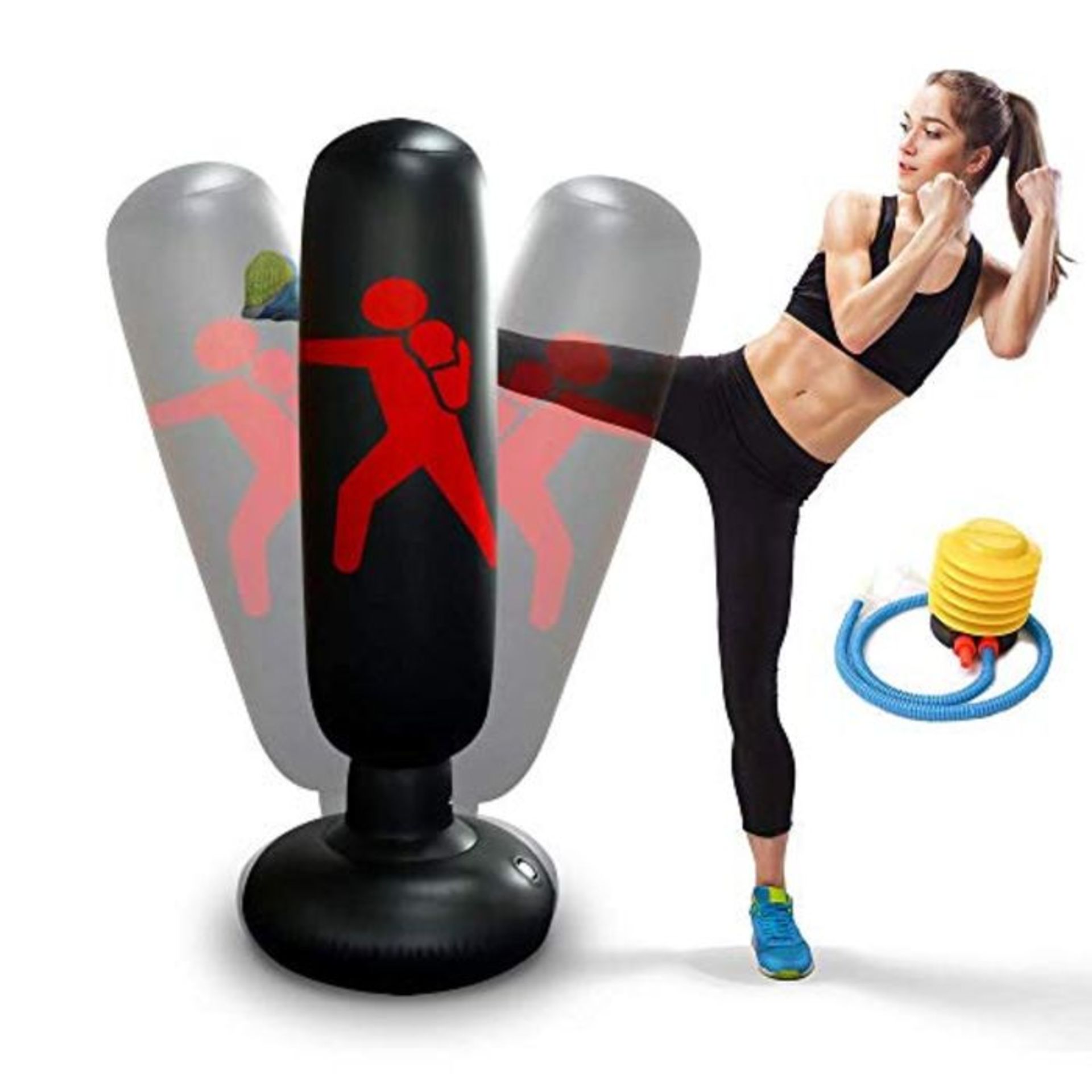 Punch Bags Free Standing Boxing 160cm Inflatable Punching Bag Fitness Sandbag with a F