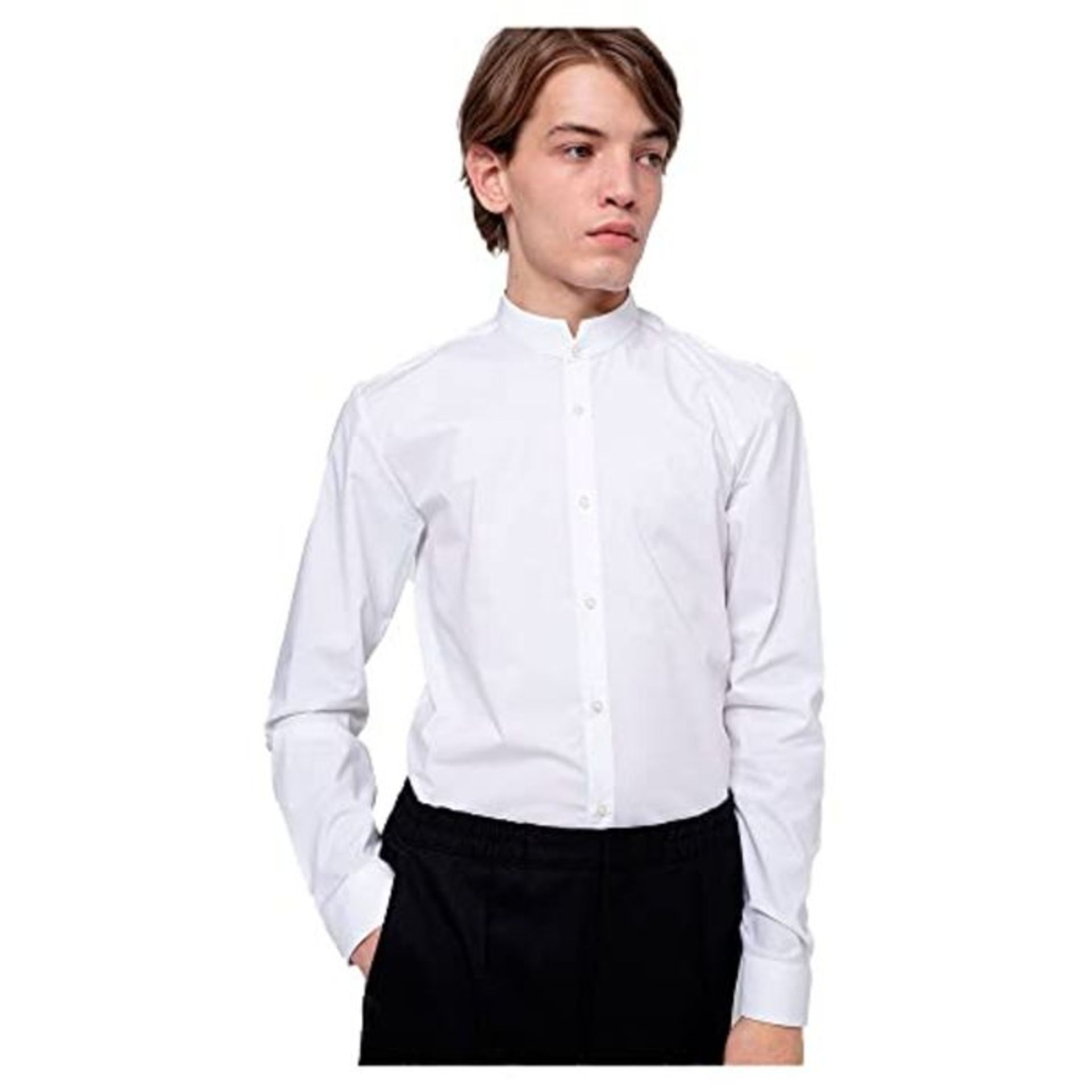 RRP £80.00 HUGO Mens Elvorini Shirt, Open White (199), L