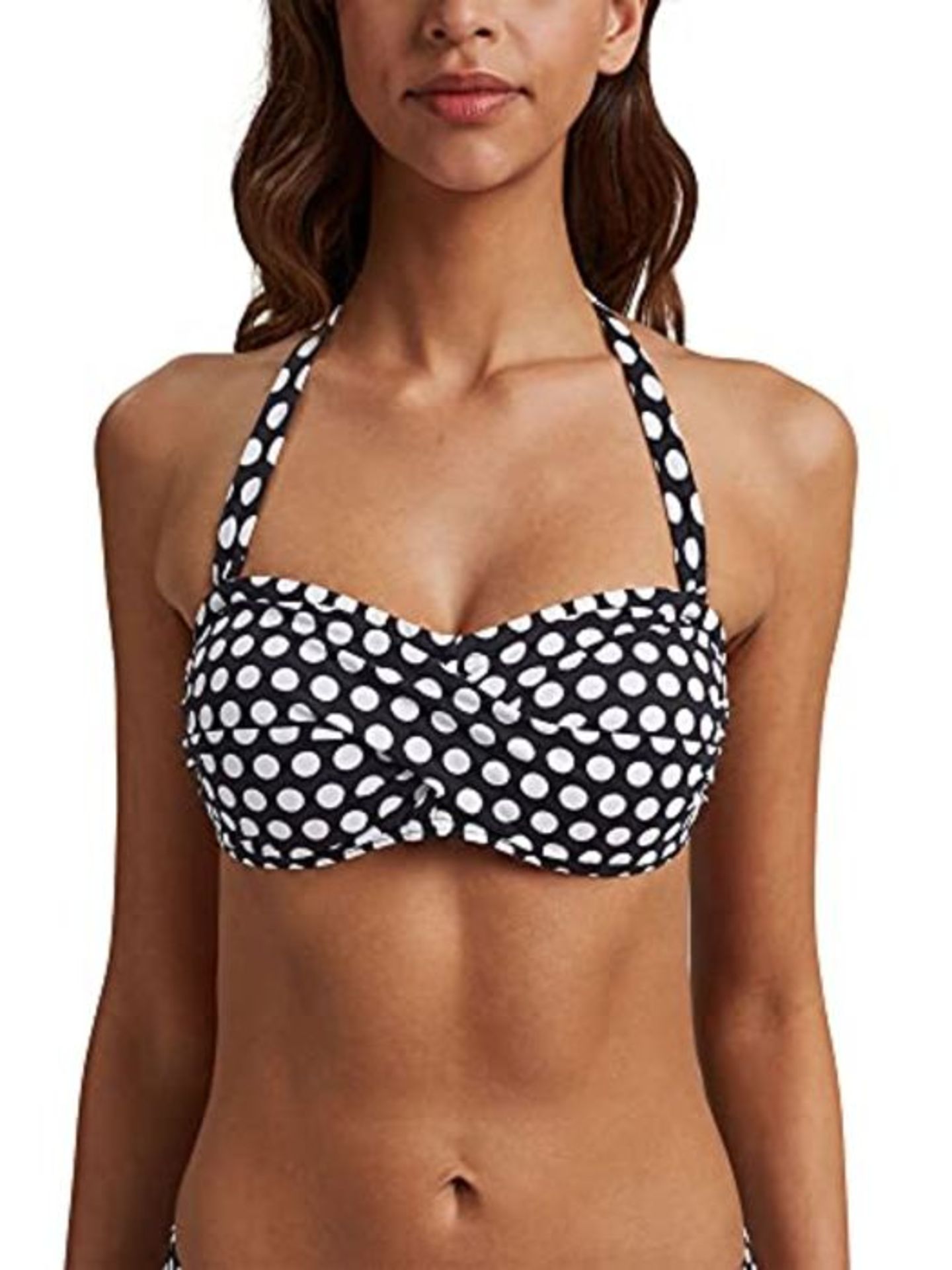 ESPRIT Women's Crosby Beach Padded Bandeau Bikini Top, Black (Black 001), 16 (Size: 42