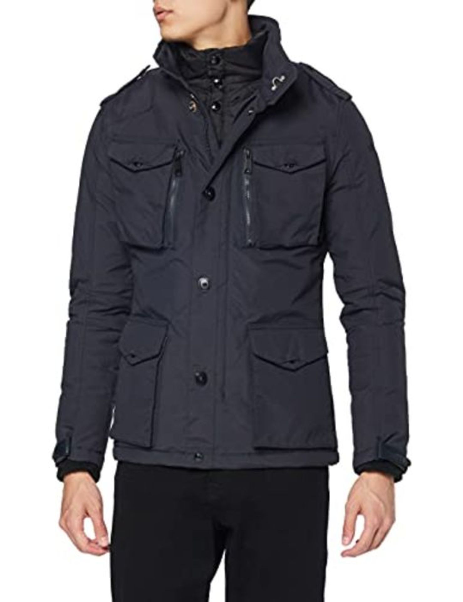 RRP £78.00 Schott (Brand National) - Field Giacca modello parka, a manica lunga Uomo, Blu (Blue (