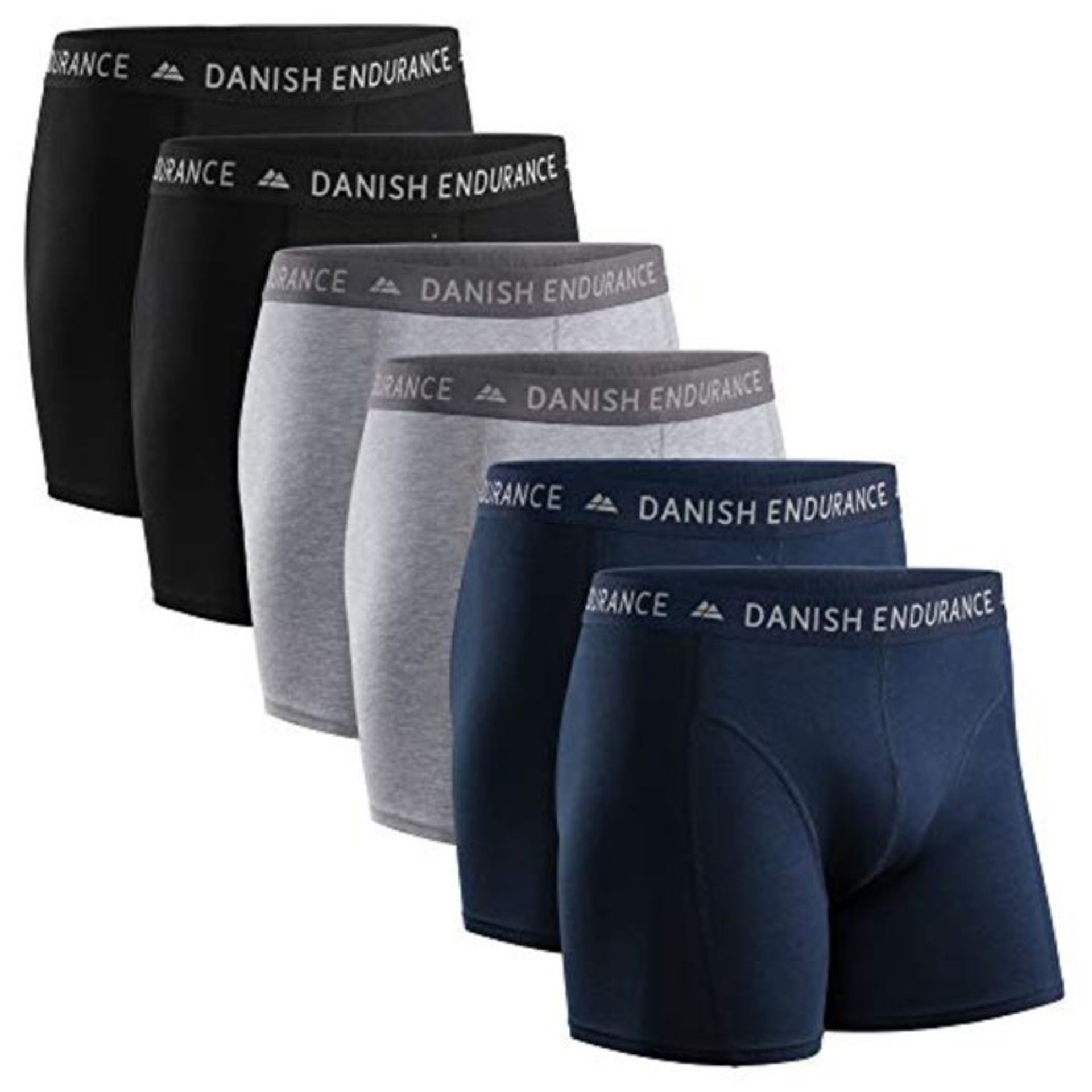 DANISH ENDURANCE Men's Cotton Trunks 6 Pack, Stretchy Soft, Classic Fit Underwear, Box