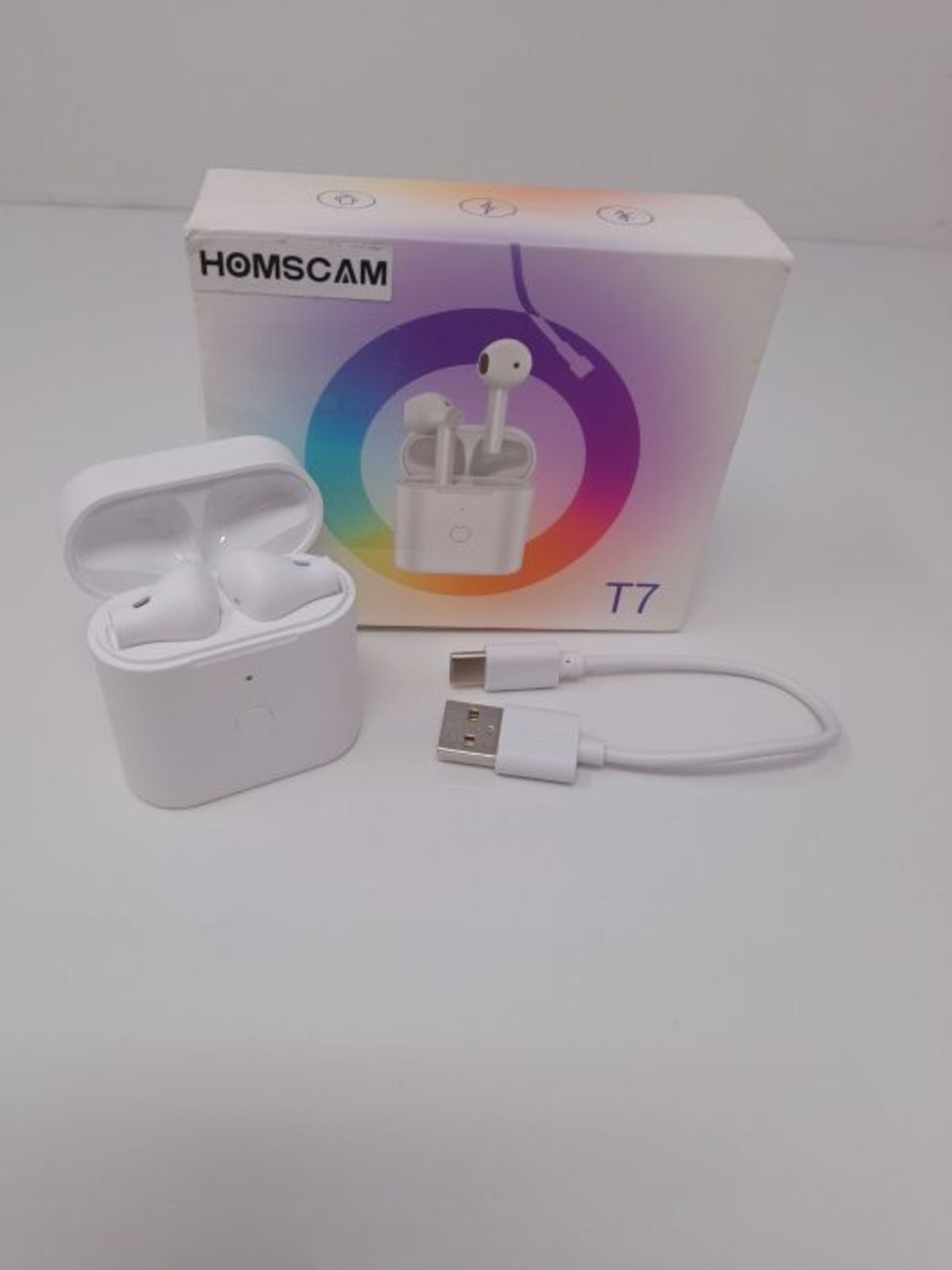 HOMSCAM Cuffie Bluetooth Wireless Auricolari Bluetooth 5.0 Senza Fili con Controllo To - Image 2 of 3