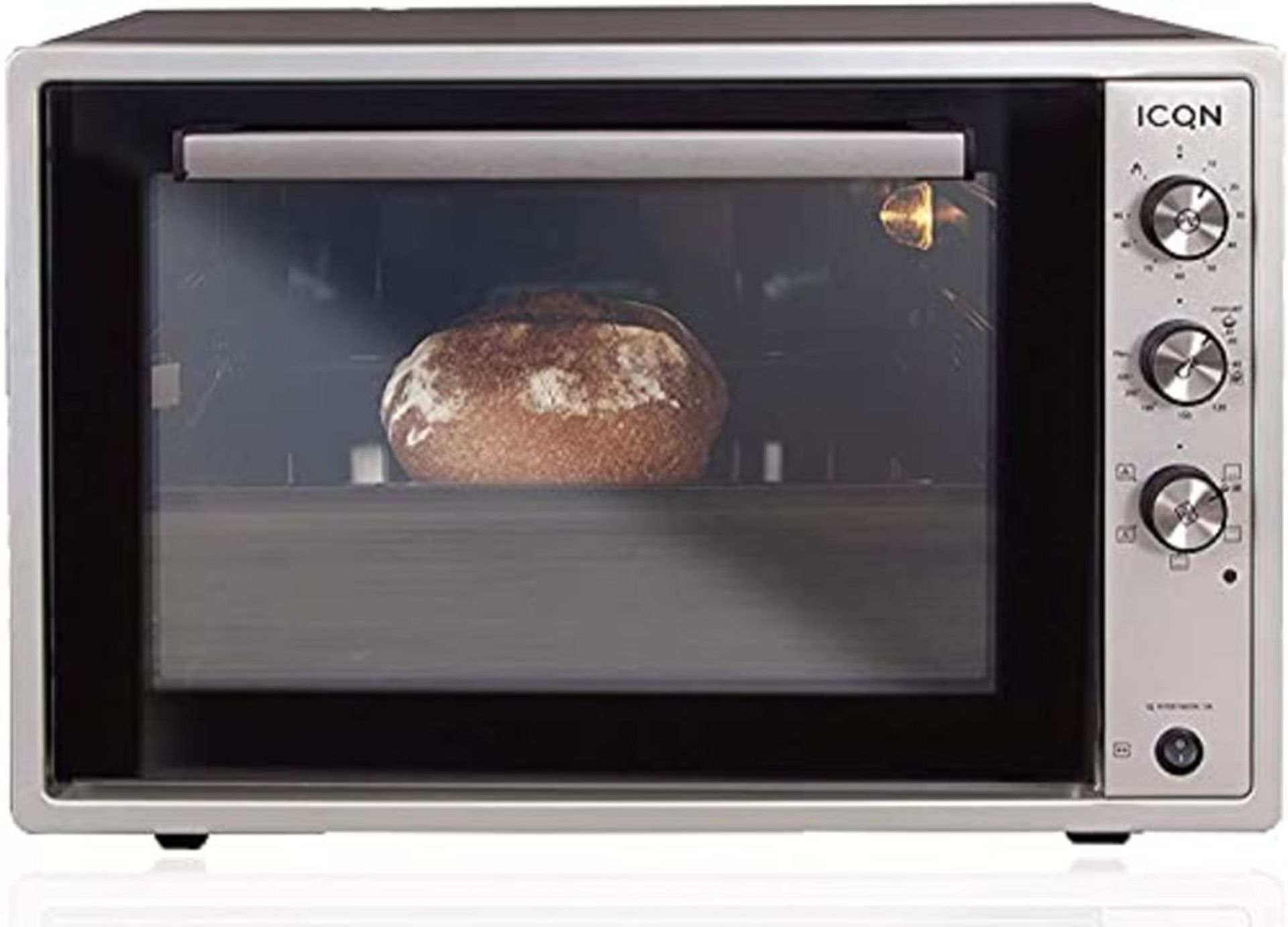 RRP £129.00 ICQN 60 liter XXL Mini Oven | 1800 W | Circulating Air | Pizza Oven | Double glazing |