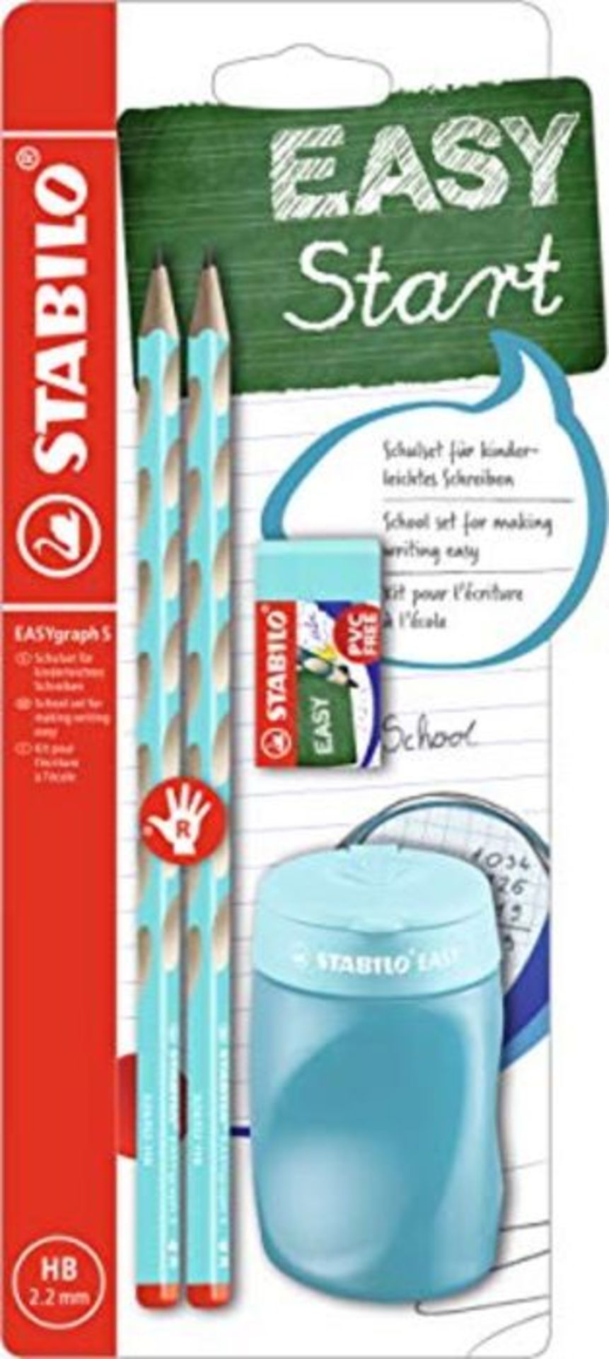 [INCOMPLETE] EASYgraph S School Set Right Handed Blue - STABILO EASYgraph S Pencil x 2