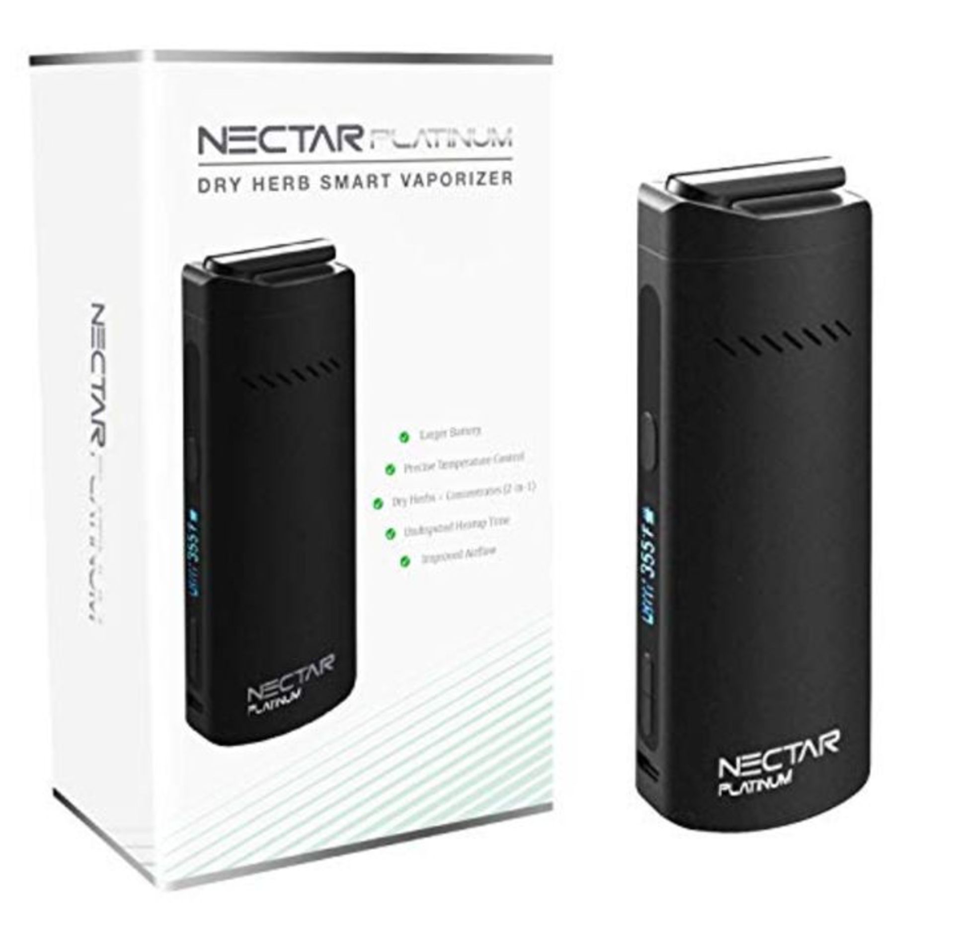 RRP £99.00 Nectar Platinum Dry Herb Vape | 2 Year Warranty | 2-in-1 Convection Vaporizer | 3500mA