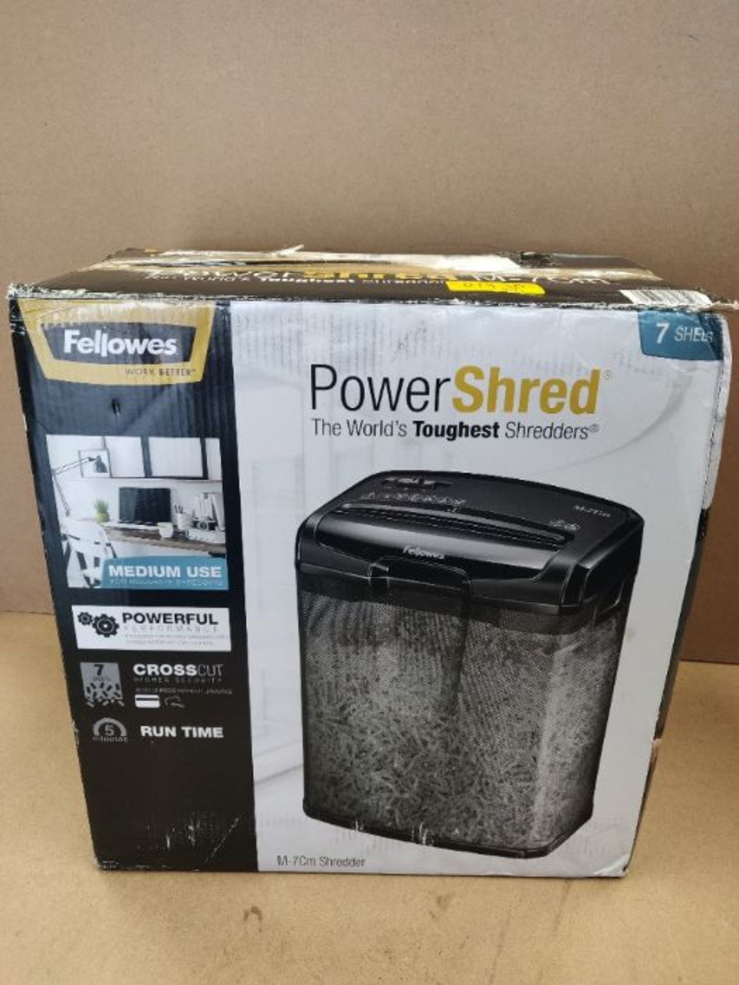 Fellowes Powershred M-7CM Personal 7 Sheet Cross Cut Paper Shredder for Home Use - Image 2 of 3