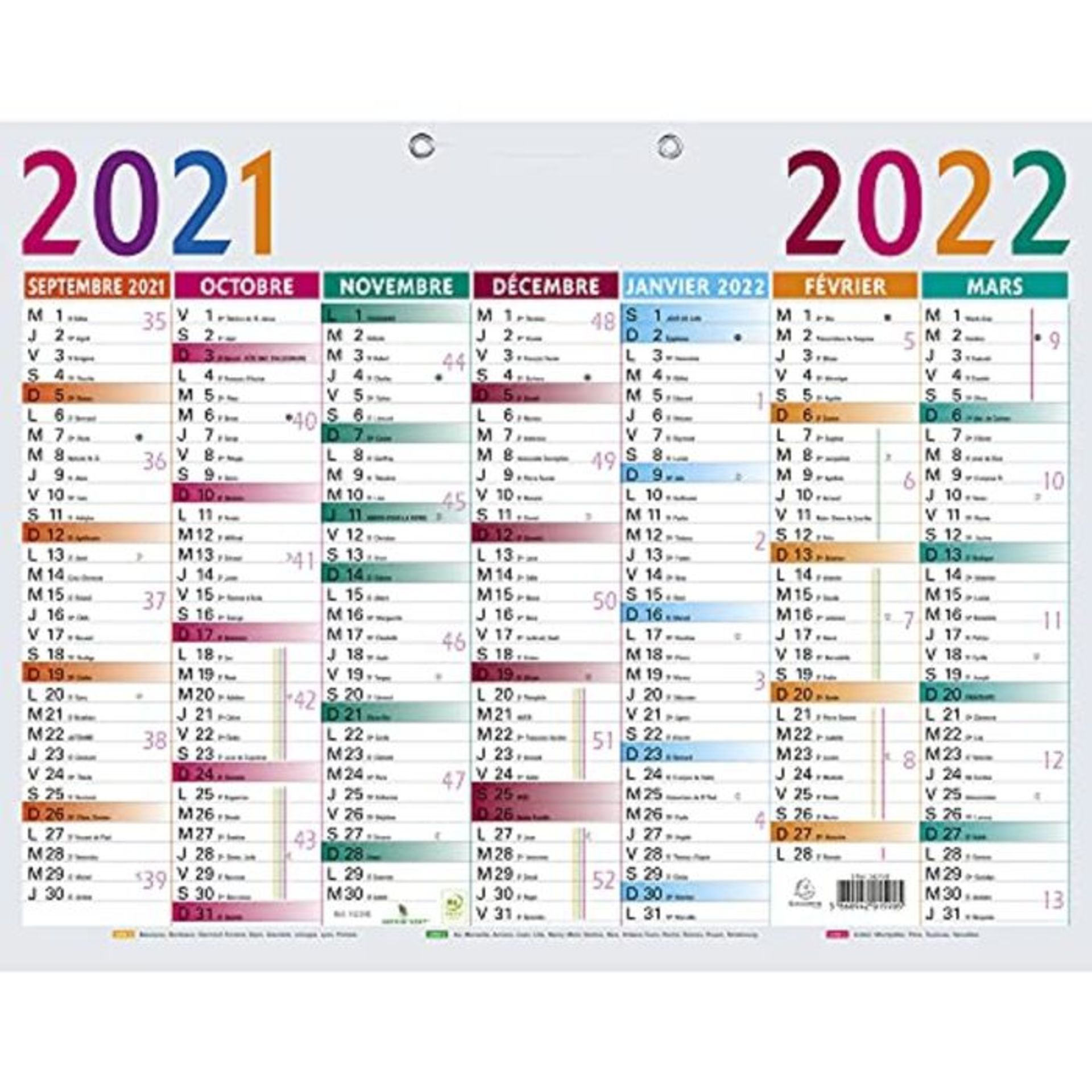 Exacompta 430x335?mm School Calendar Decor Multi-Coloured