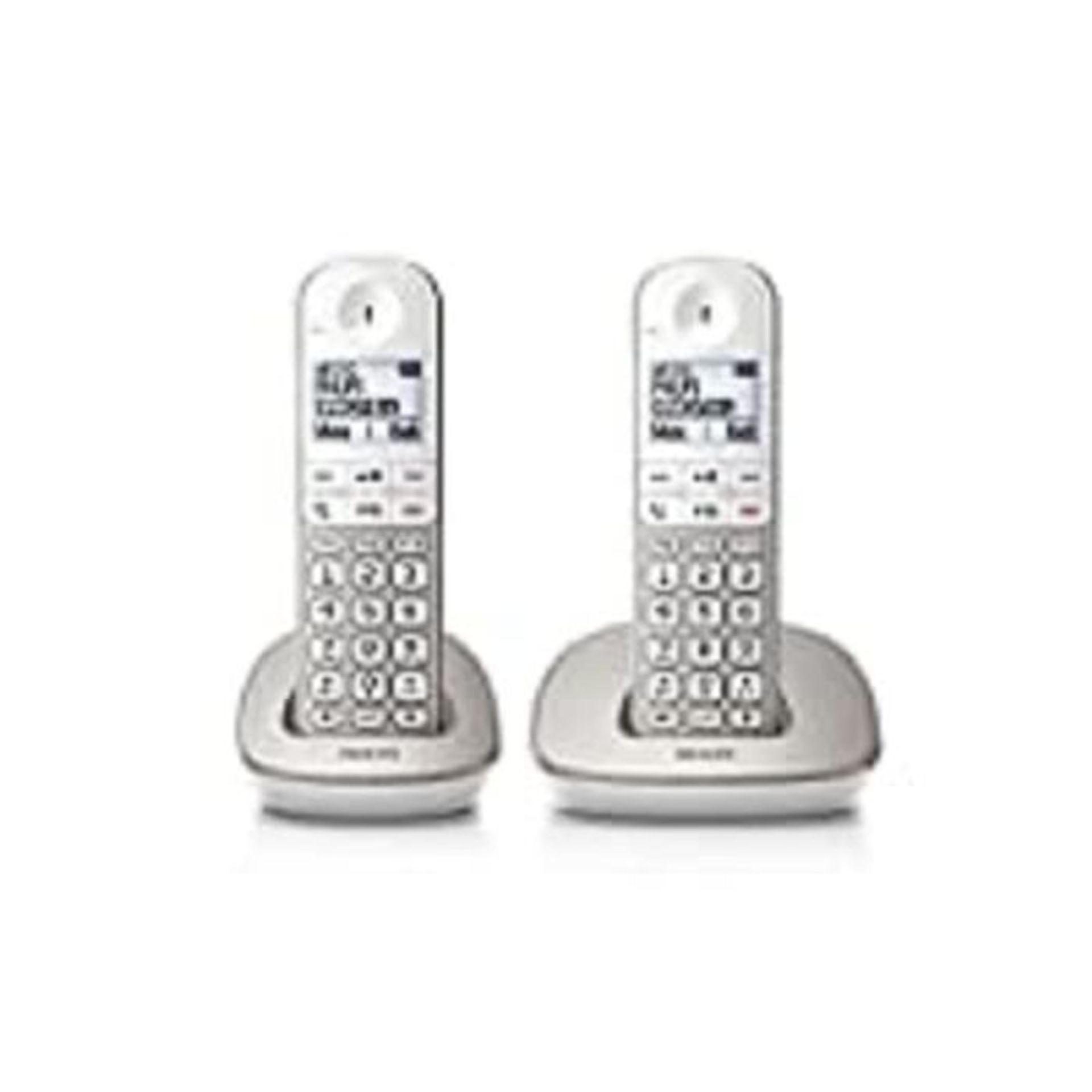 RRP £66.00 Philips XL4902S/34 - Pack 2 Schnurlostelefone (16 Stunden, Headset kompatibel, Direktw