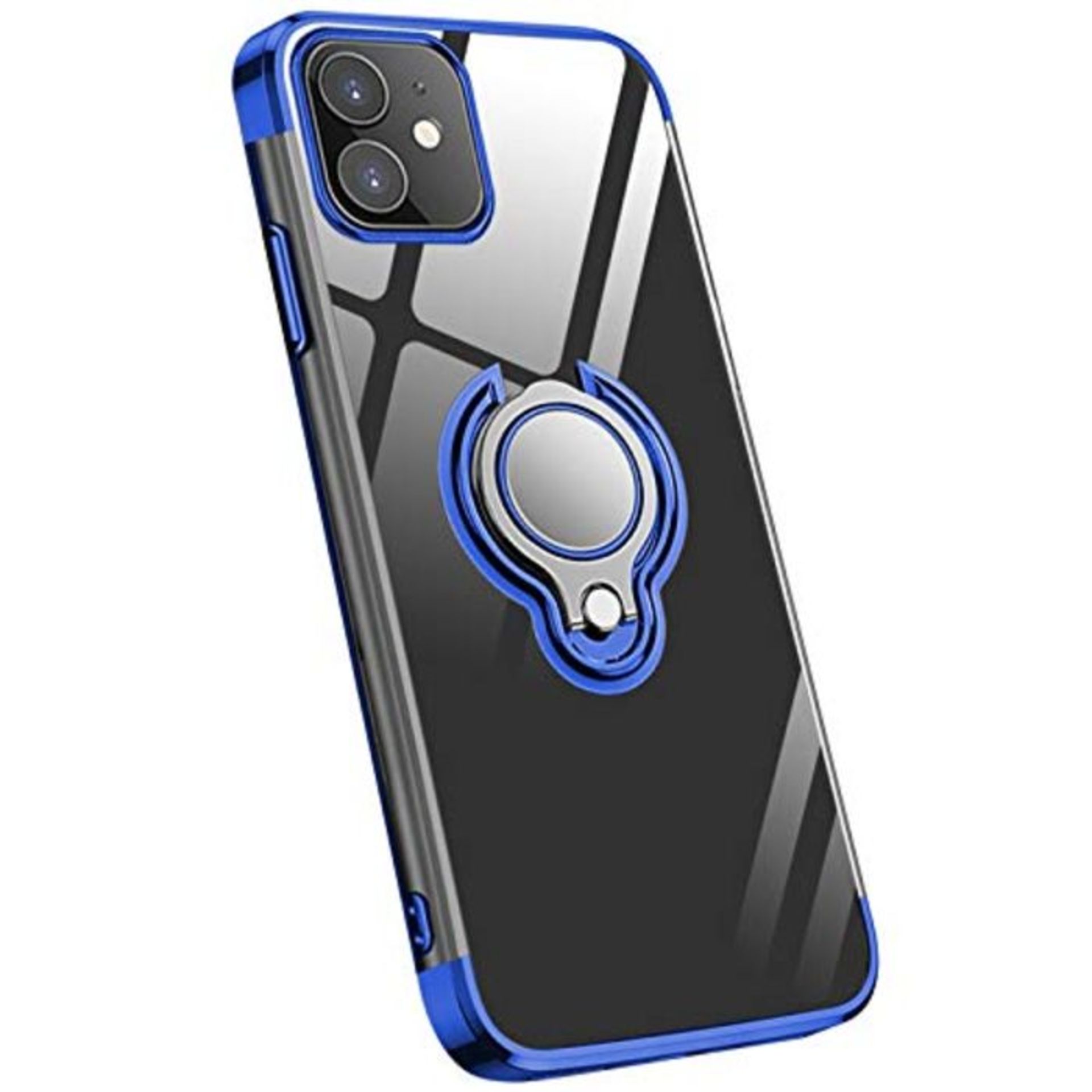 Jaligel for iPhone 12 Mini Case [5.4-inch] Rotating Finger Ring Holder Ultra-Thin Tran