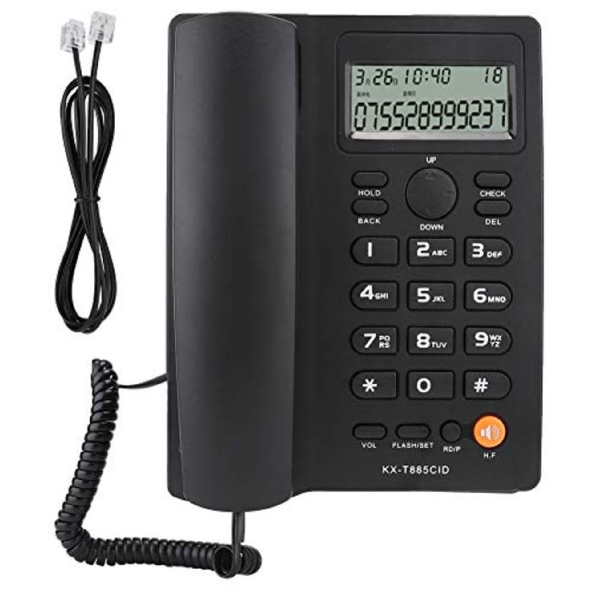 ASHATA Corded Telephone,Caller ID Telephone Hands-free Calling Home Office Hotel Landl