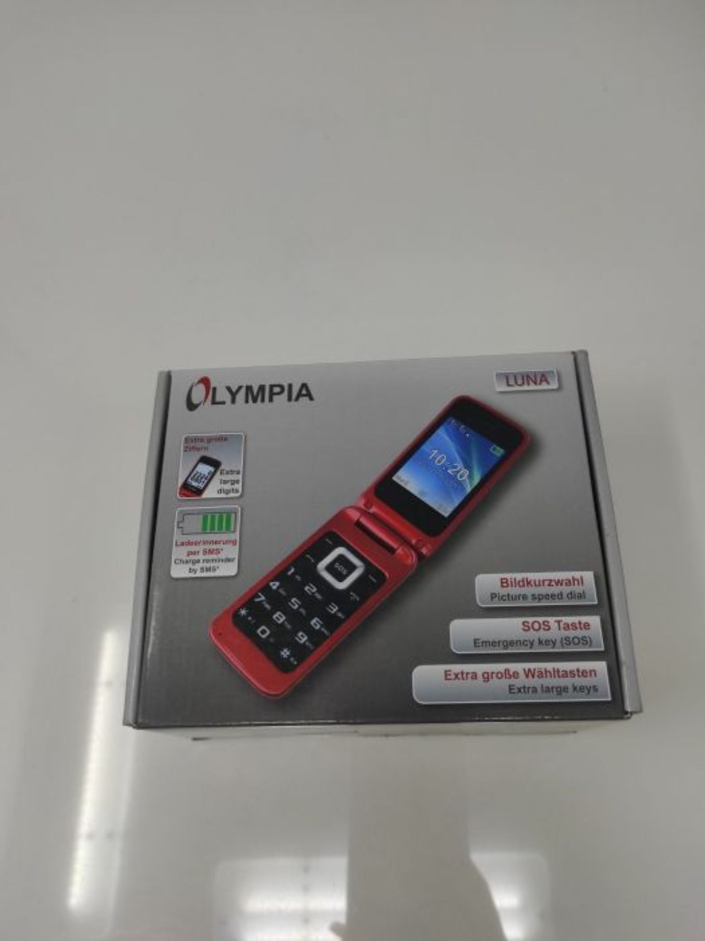 OLYMPIA Luna rot Mobiltelefon fÃ¼r Senioren, Altersgerechtes Klapphandy mit Tasten - Image 2 of 3