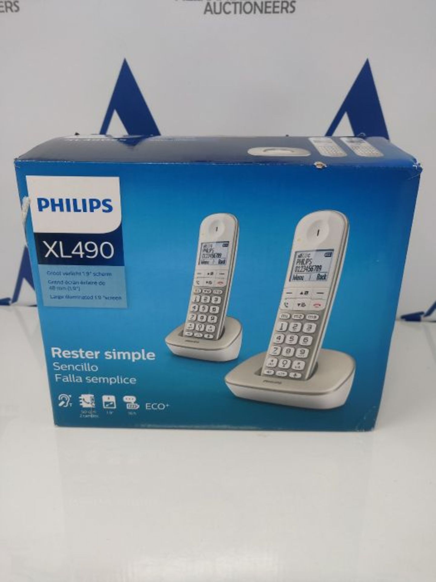 RRP £66.00 Philips XL4902S/34 - Pack 2 Schnurlostelefone (16 Stunden, Headset kompatibel, Direktw - Image 2 of 3