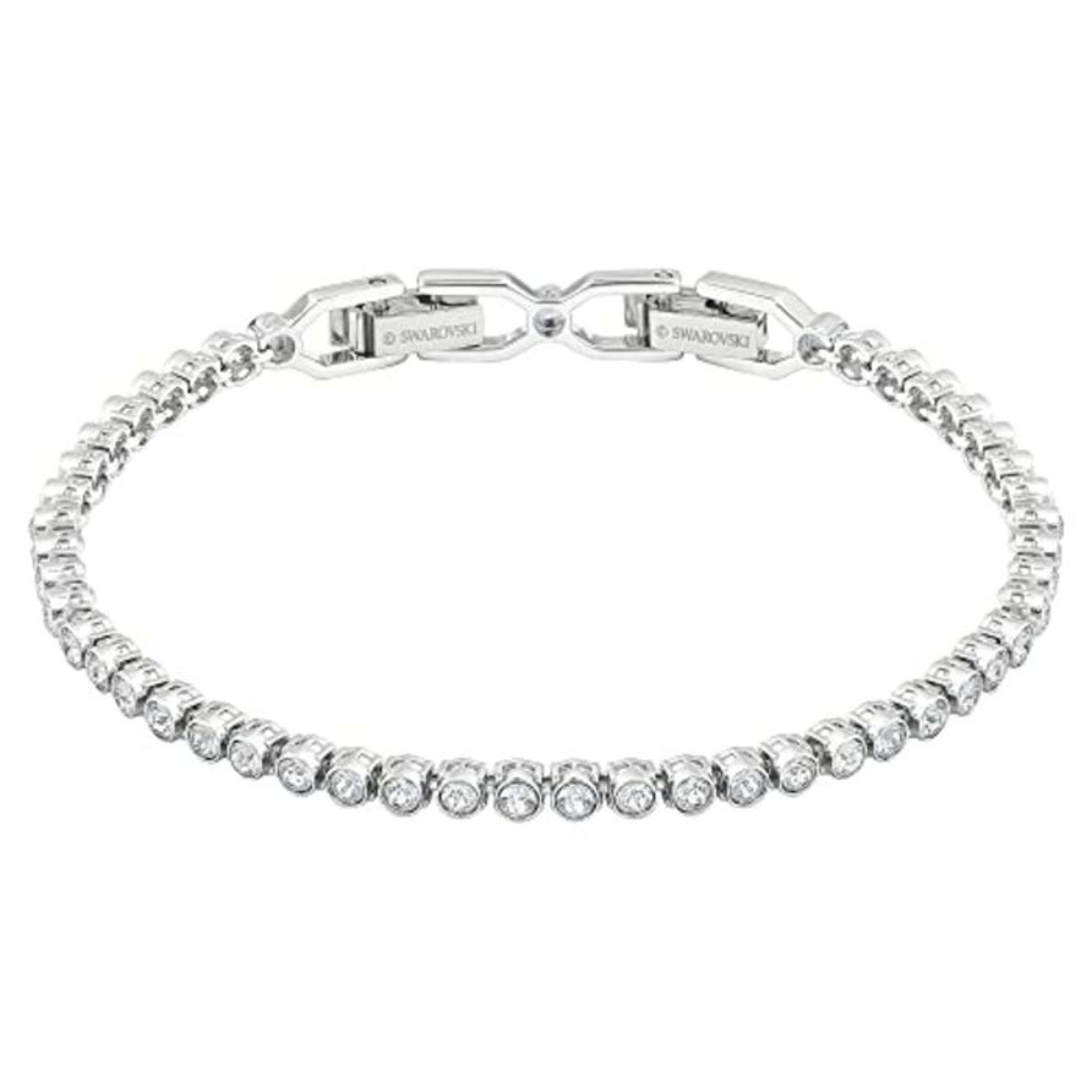 RRP £76.00 [CRACKED] Swarovski Emily Armband, Rhodiniertes Damenarmband mit Strahlenden, Weißen