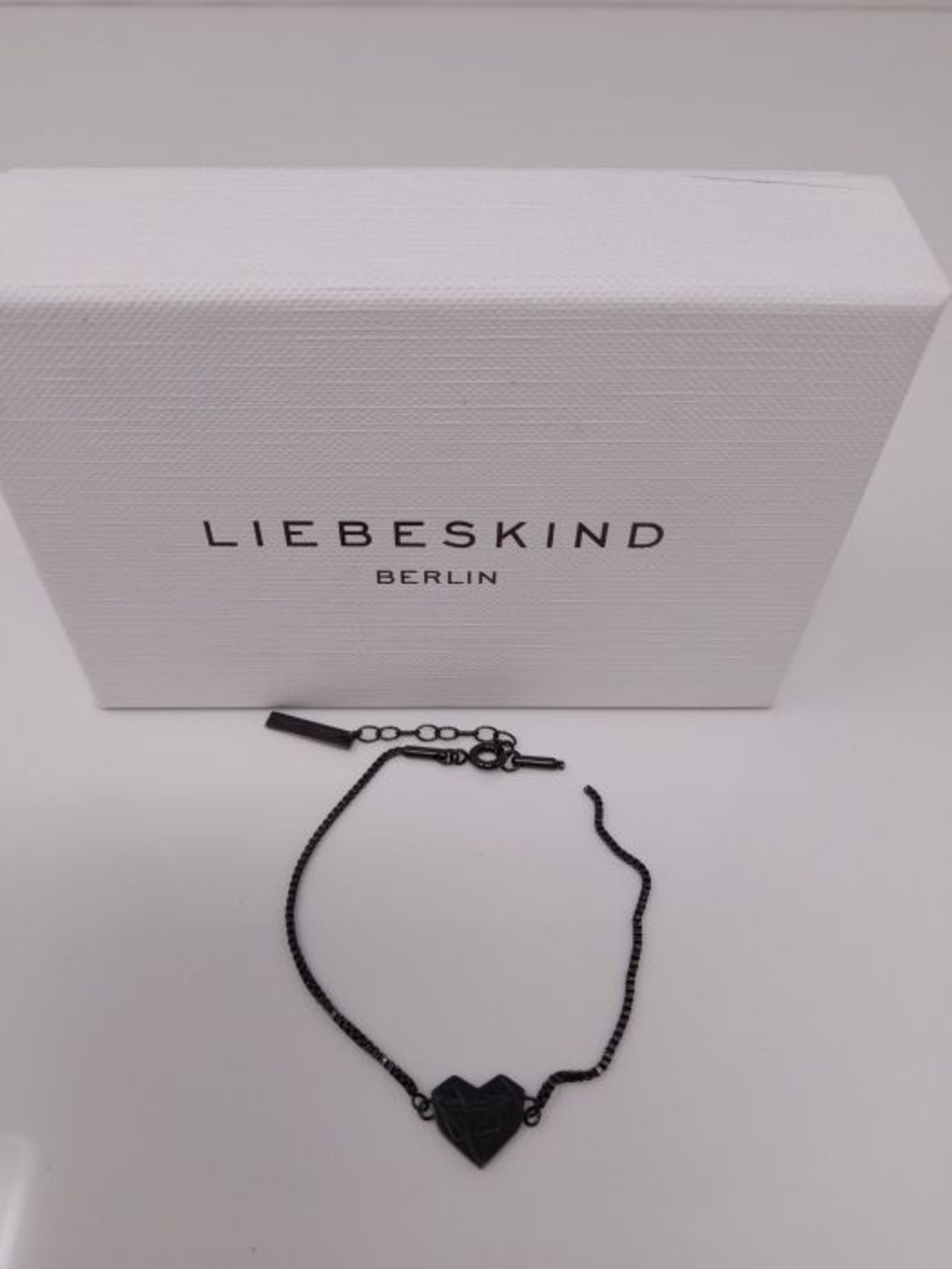 [CRACKED] Liebeskind Berlin Damen Armband Herz Edelstahl Silber 20 cm (schwarz), LJ-03 - Image 3 of 3