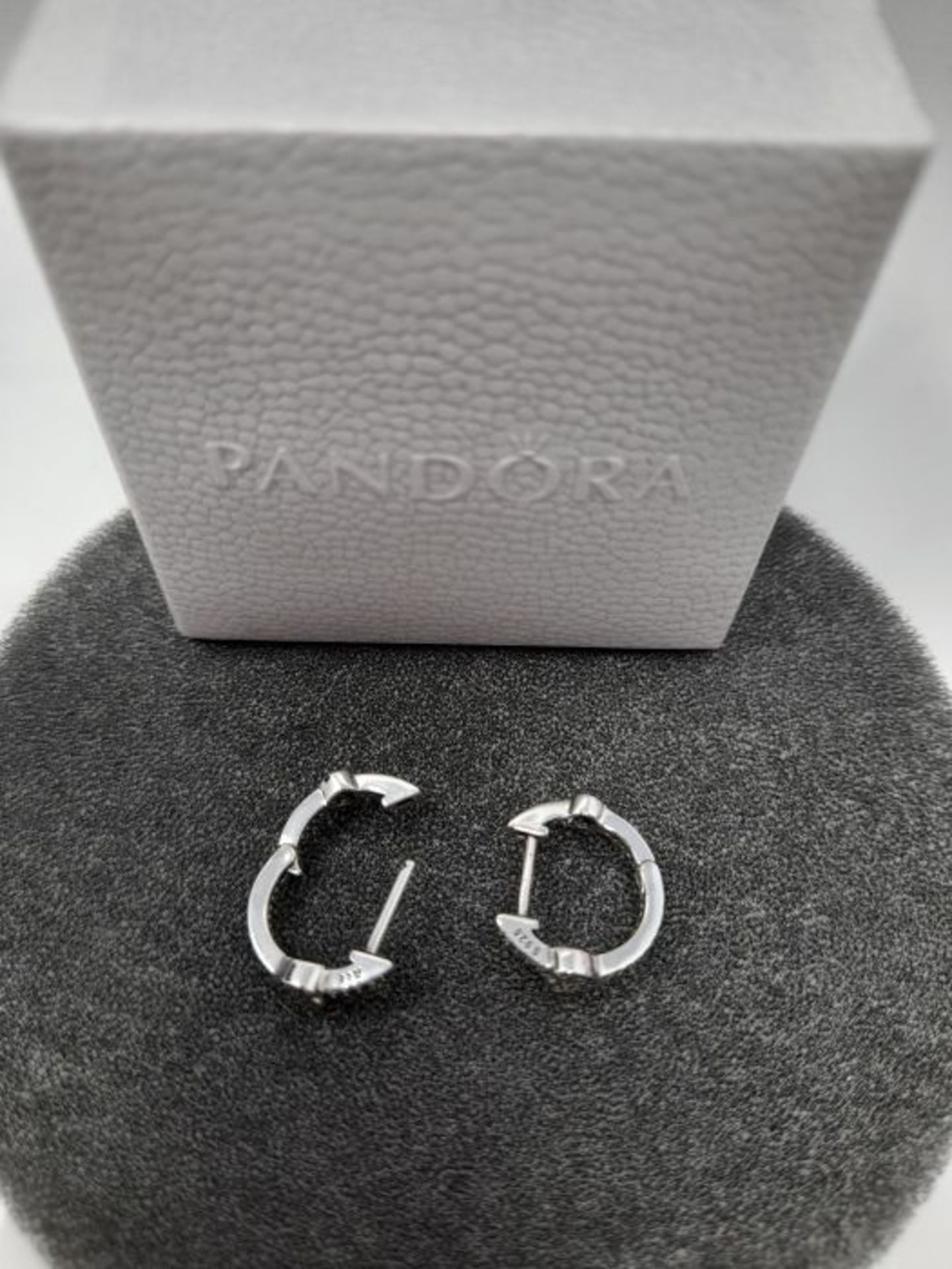 RRP £53.00 [INCOMPLETE] Pandora Women Silver Hoop Earrings - 297290CZ - Image 2 of 3