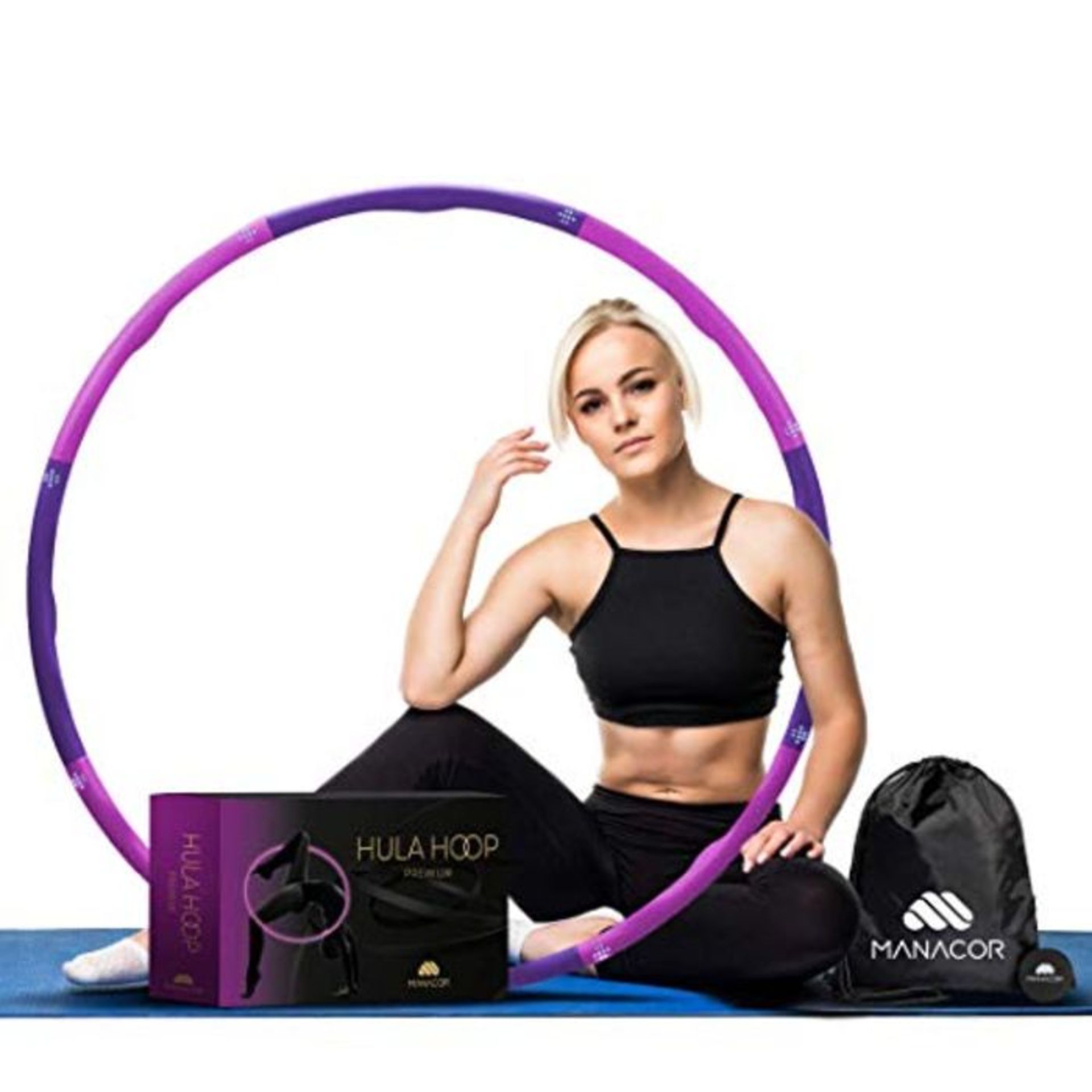 Manacor Hula Hoop for Adults & Children for Weight Loss and Massage, A 6-8 Piece Remov