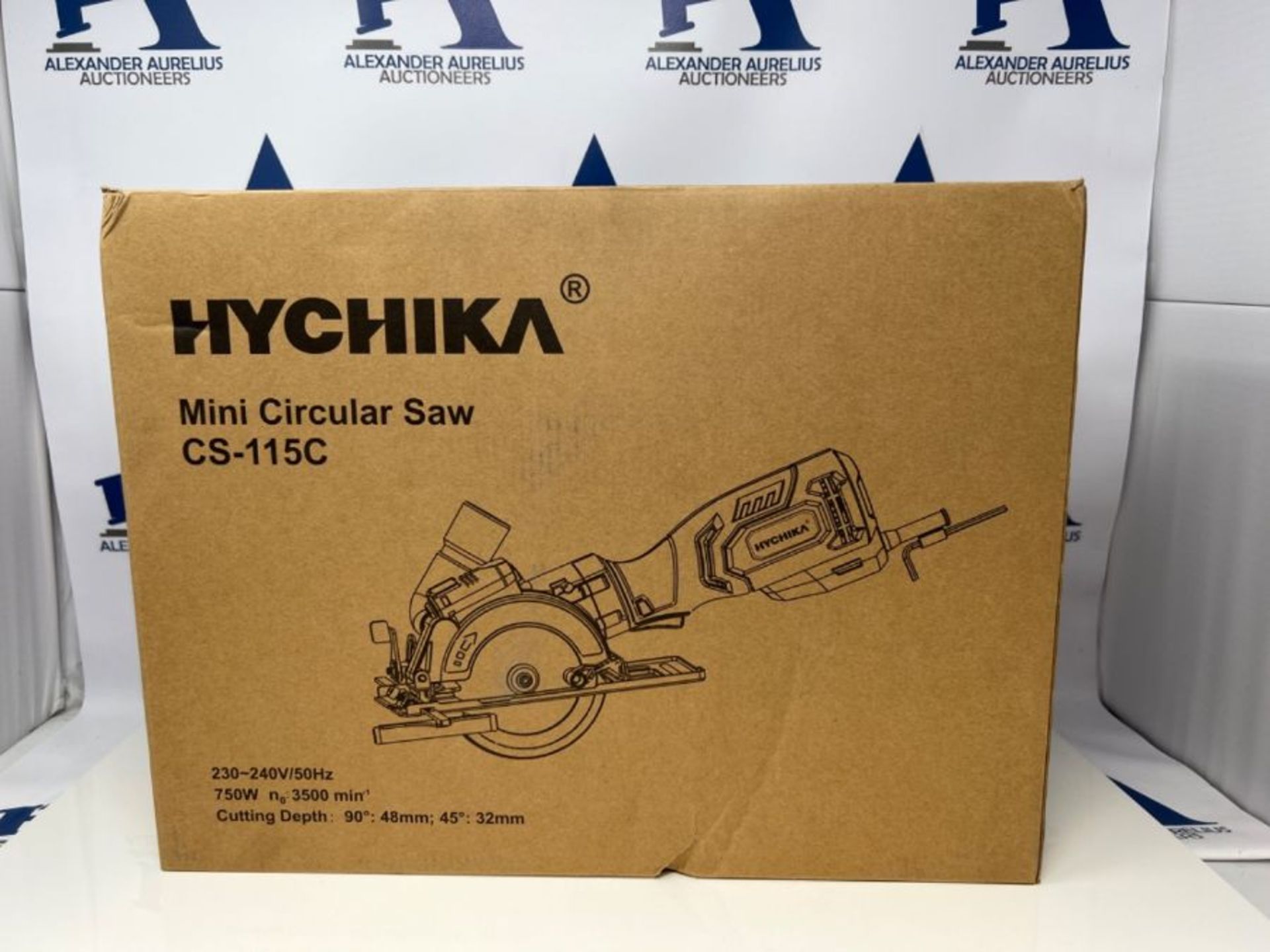 RRP £56.00 Circular Saw, HYCHIKA 750W Mini Circular Saw with 6 Blades(115 & 125mm), Laser Guide, - Image 2 of 3